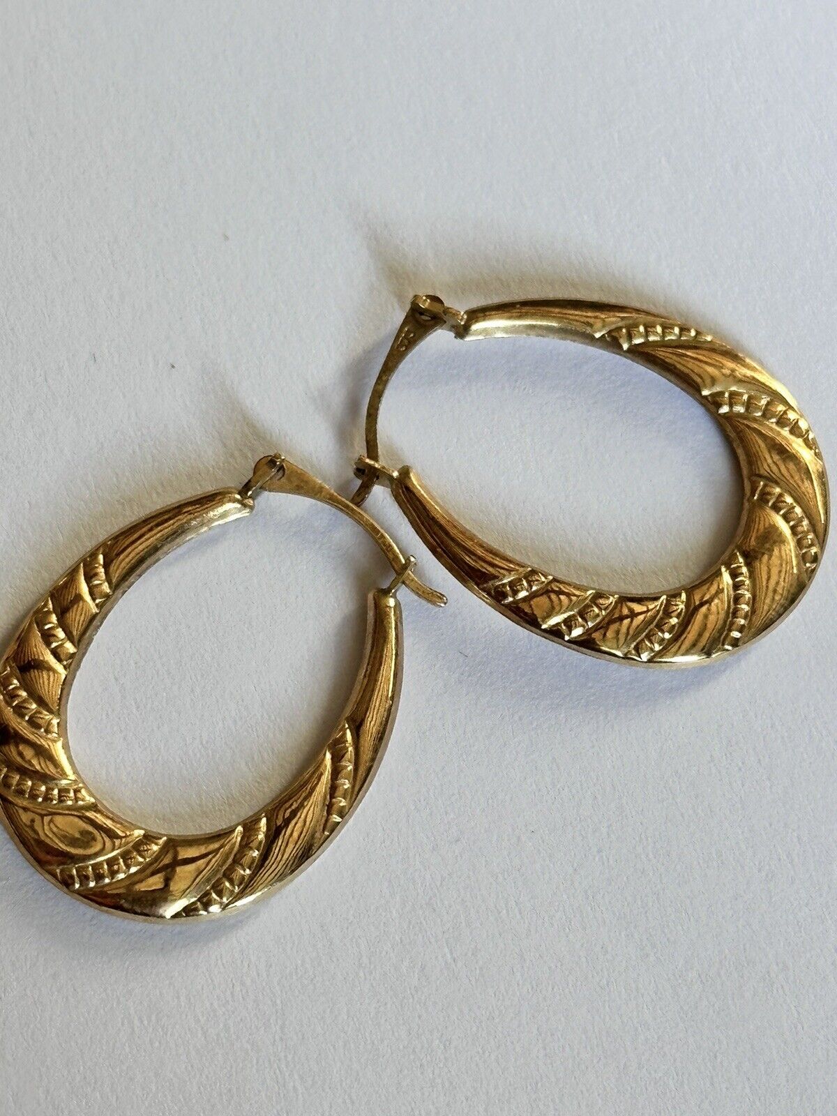 Vintage 9ct Yellow Gold Creole Hoop Earrings
