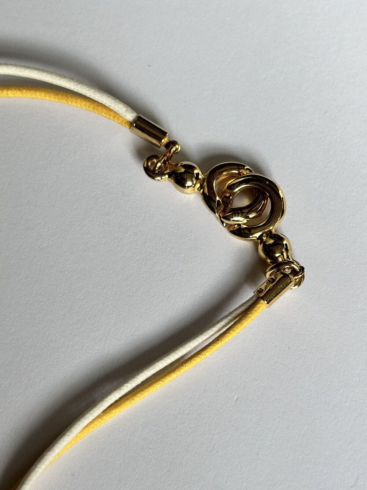 Vintage 1980s Gold Tone Yellow Necklace