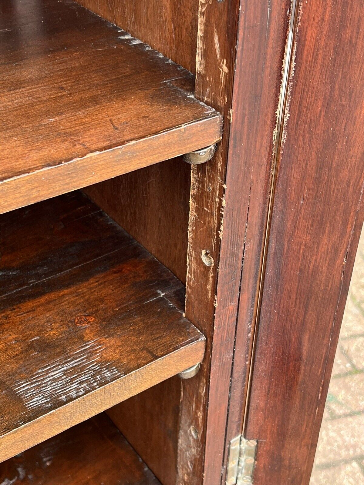 Antique Mahogany Bookcase With Adjustable Shelves
