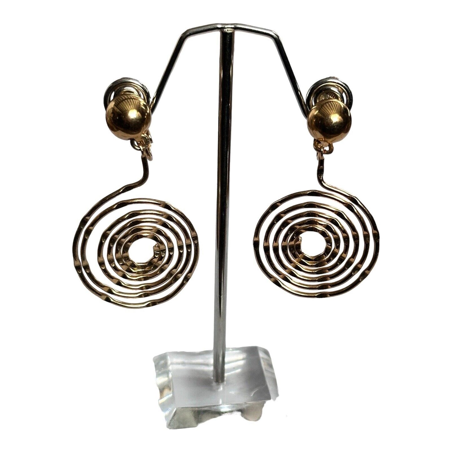 Vintage Napier Screwback Clip On Swirl Dangle Earrings