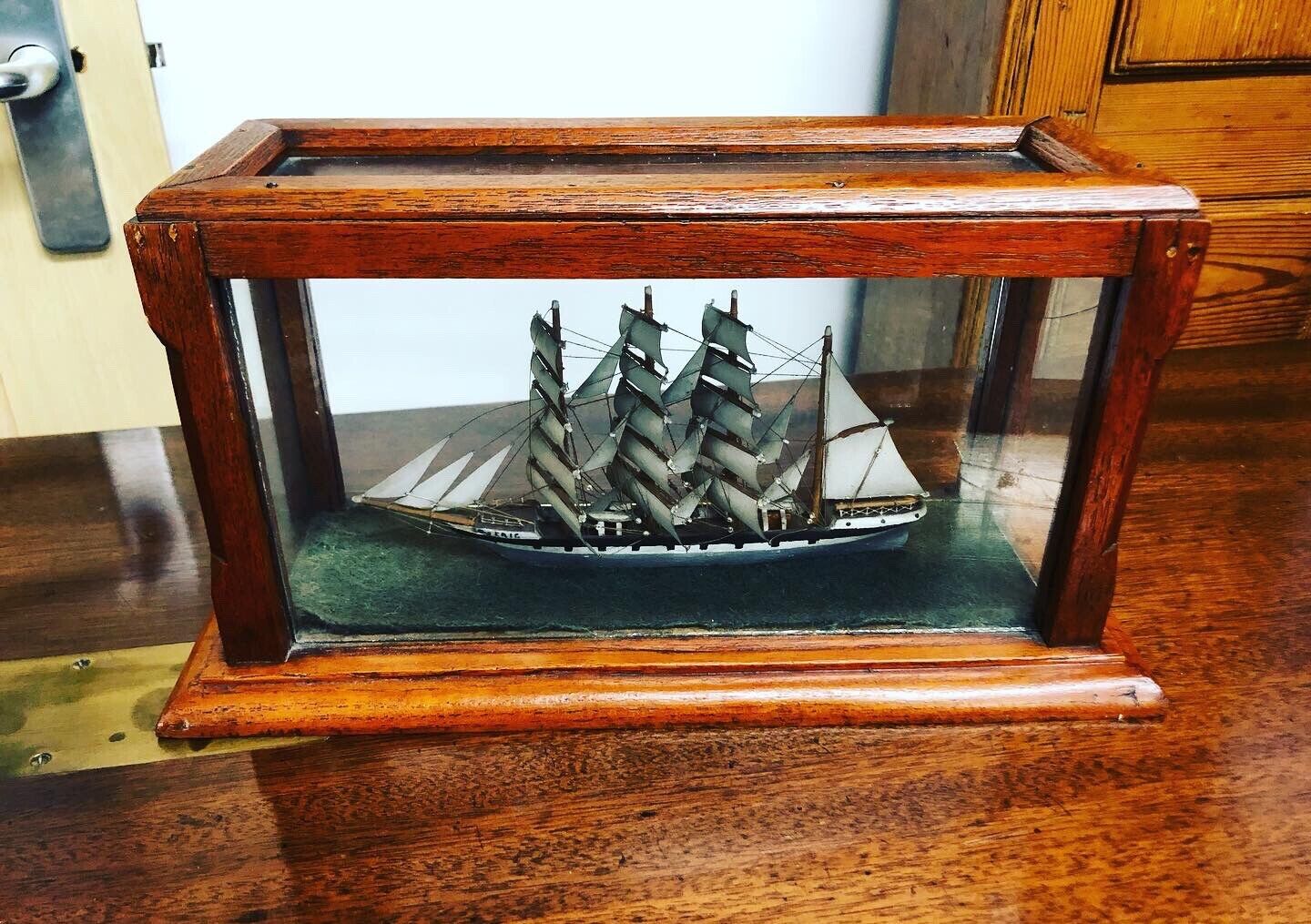 Glass Cased Maritime Model Ship, Very Detailed