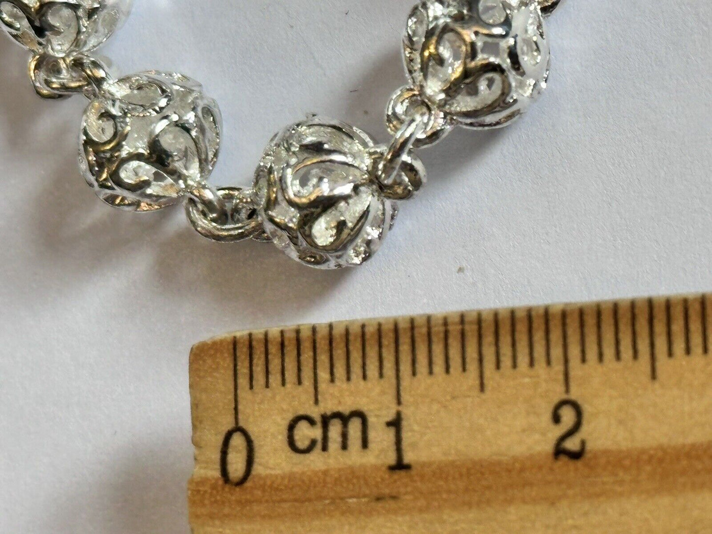Silver 925 Detailed Balls On Chain With Drop Bracelet 22.70g