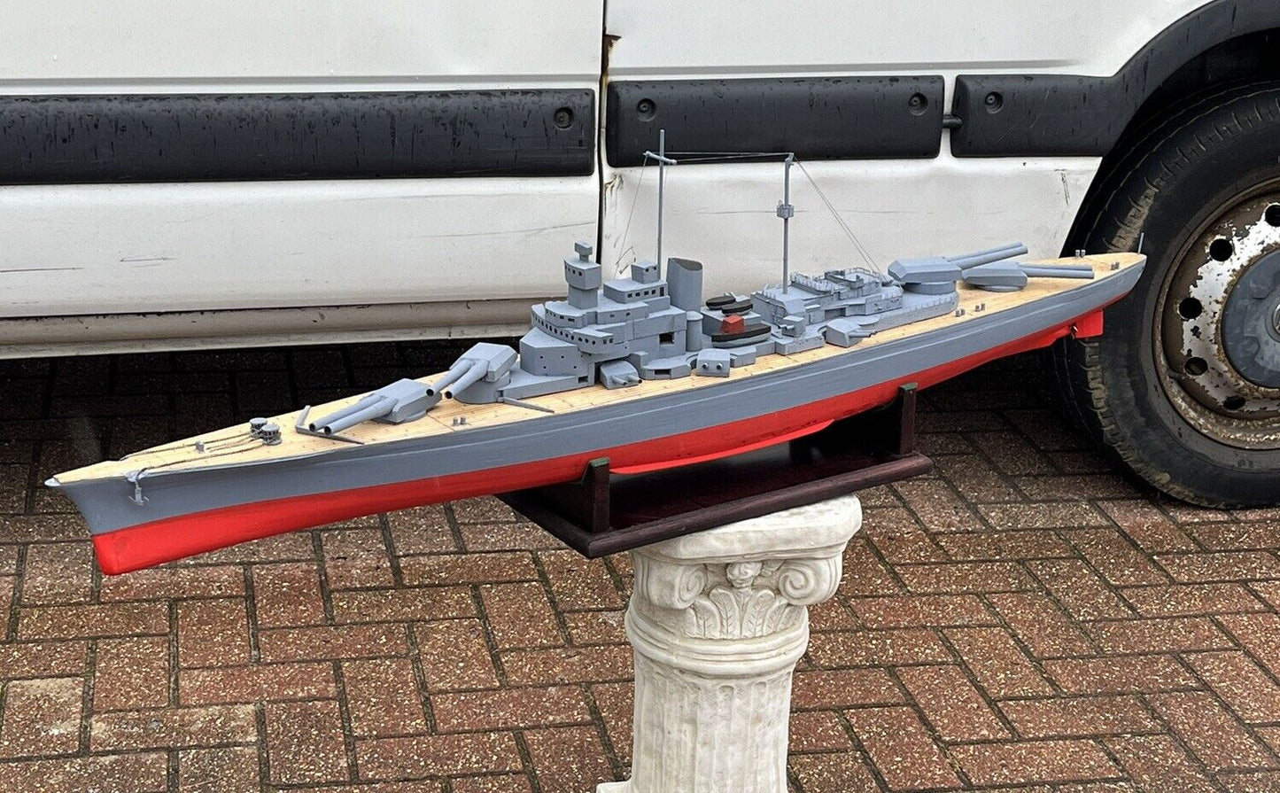 HUGE Wooden Model Of A Battleship