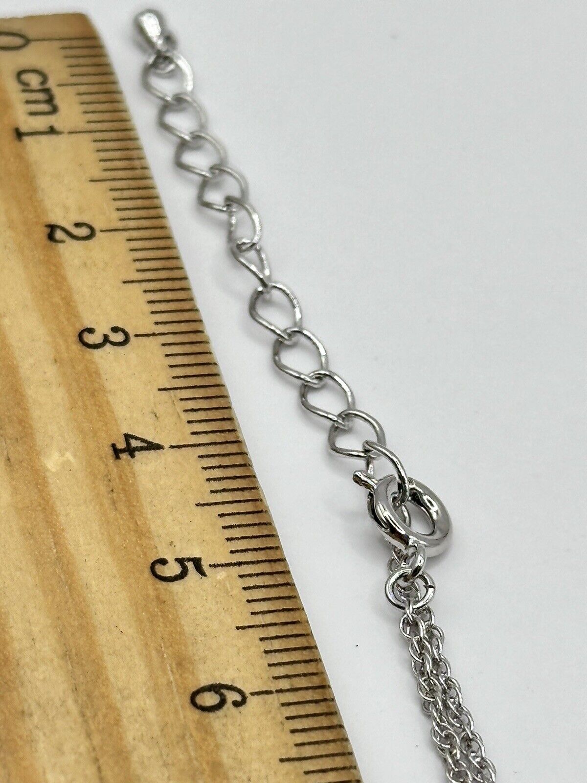 Vintage Rhodium Plated Clear Crystal Drop Necklace