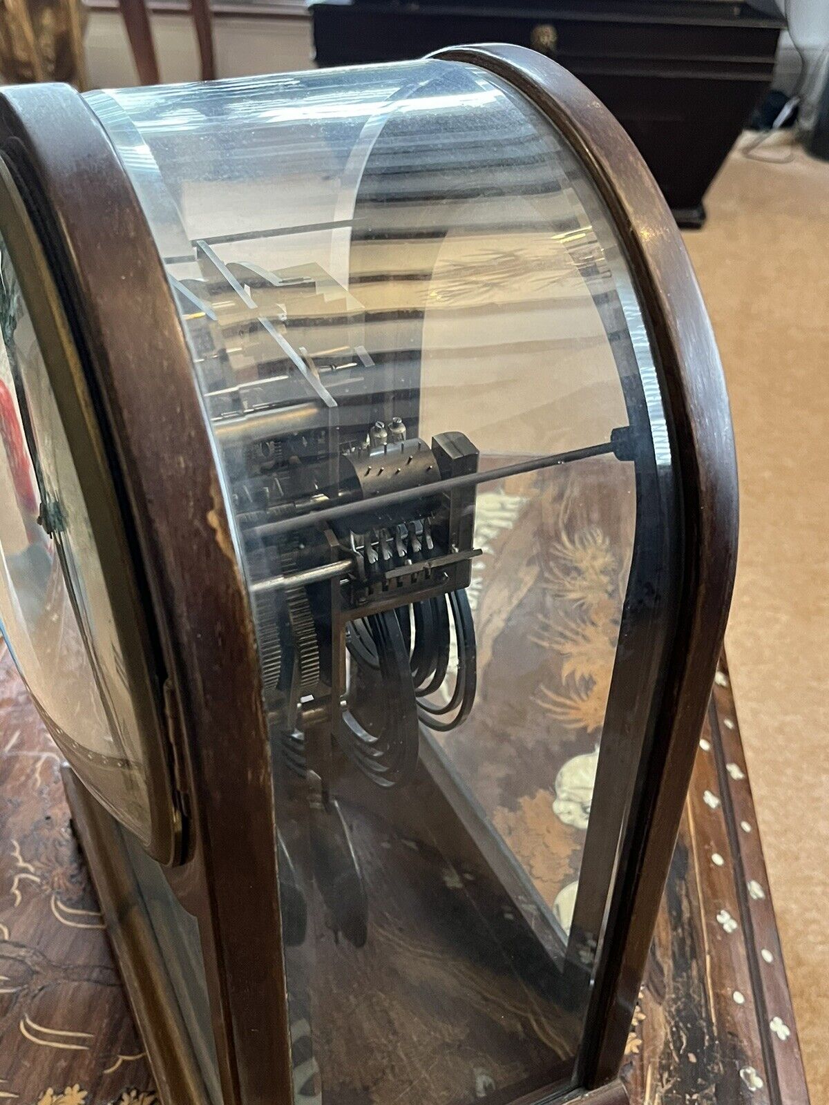 Quarter Striking Victorian glass Table Clock, Amazing Quality.