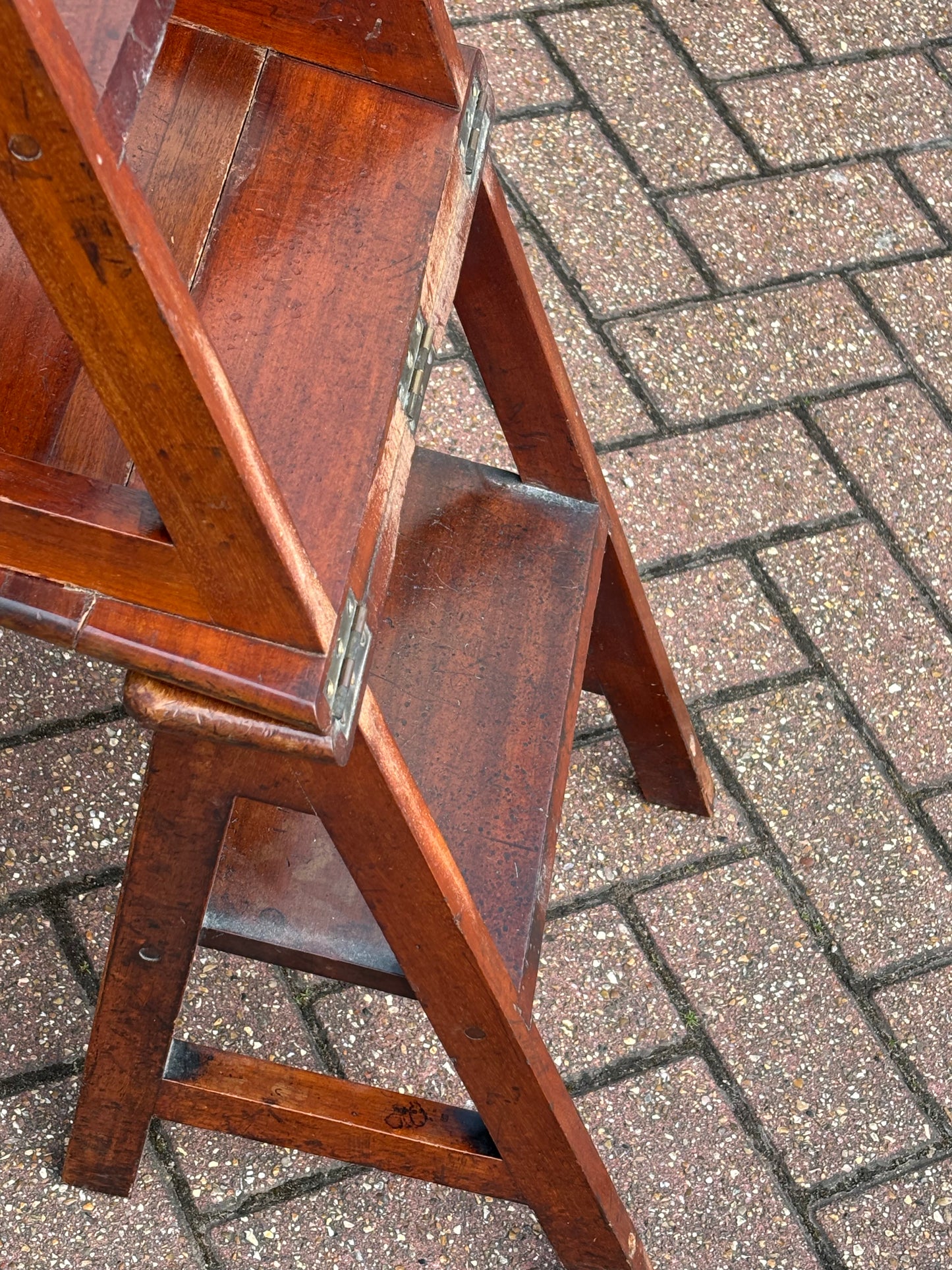 Metamorphic Mahogany Chair That Folds Over Into Library Steps C.1890