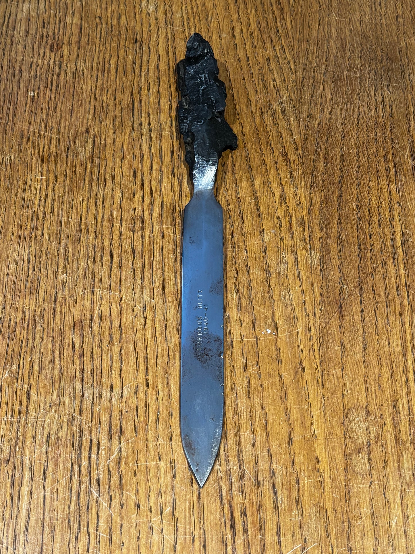 WW2 London Blitz Home Front Large Shrapnel Letter Opener.