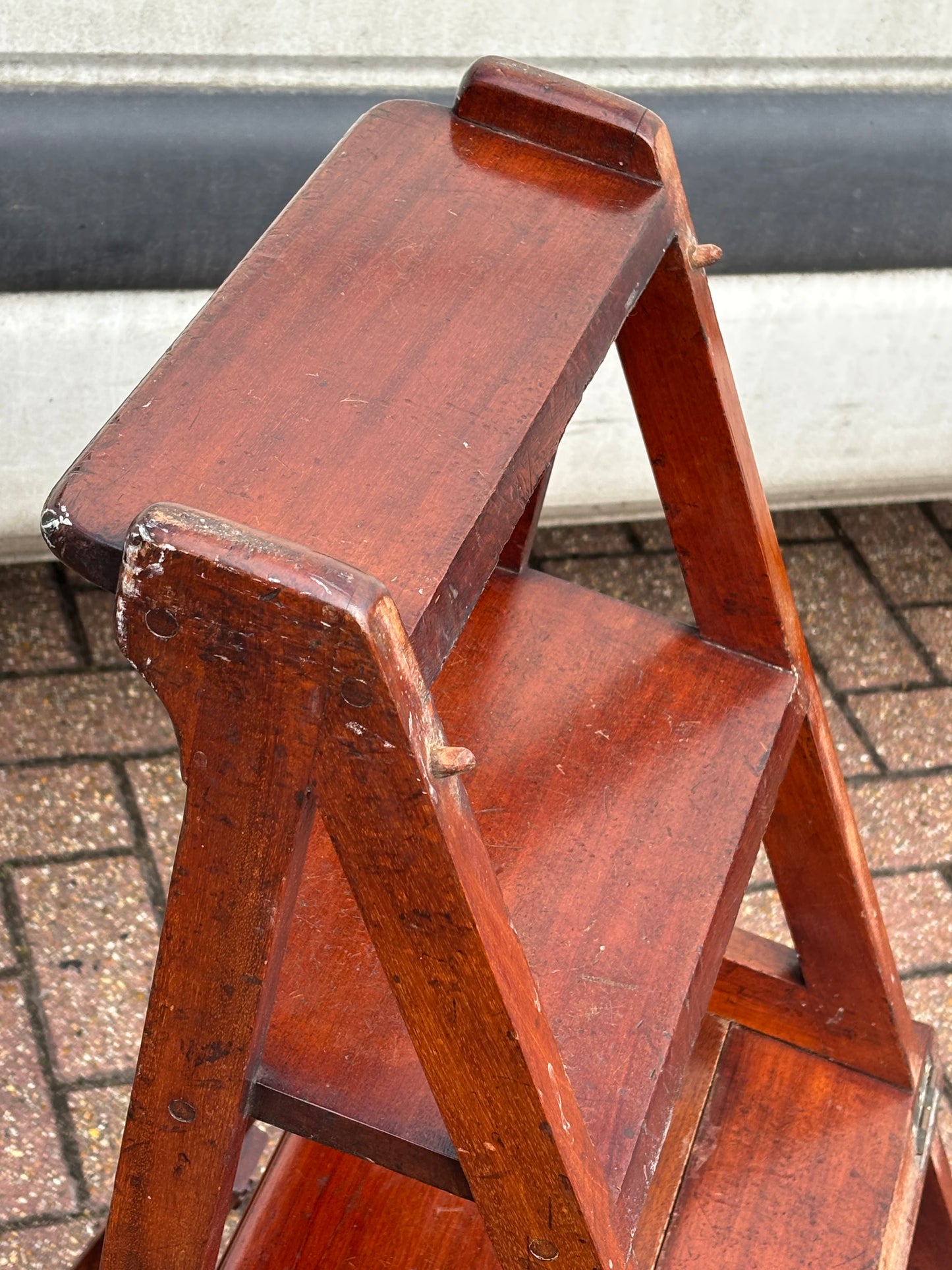 Metamorphic Mahogany Chair That Folds Over Into Library Steps C.1890