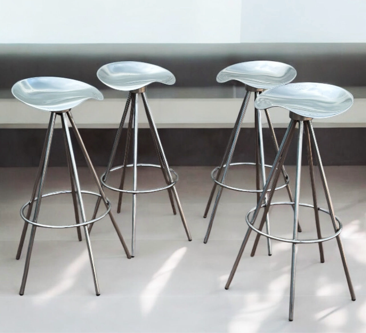 Aluminium & Chrome Jamaica Stools, design by Pepe Coates for Amat.