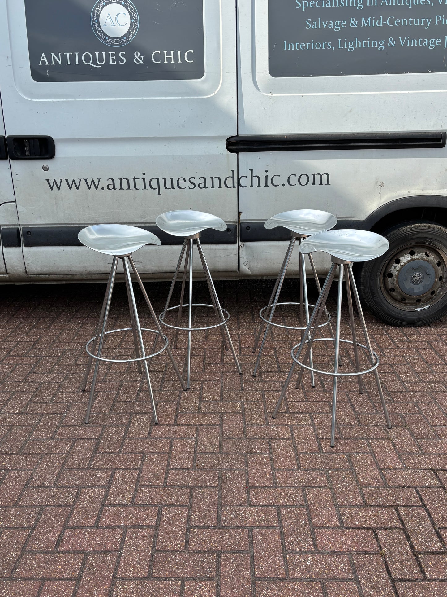 Aluminium & Chrome Jamaica Stools, design by Pepe Coates for Amat.