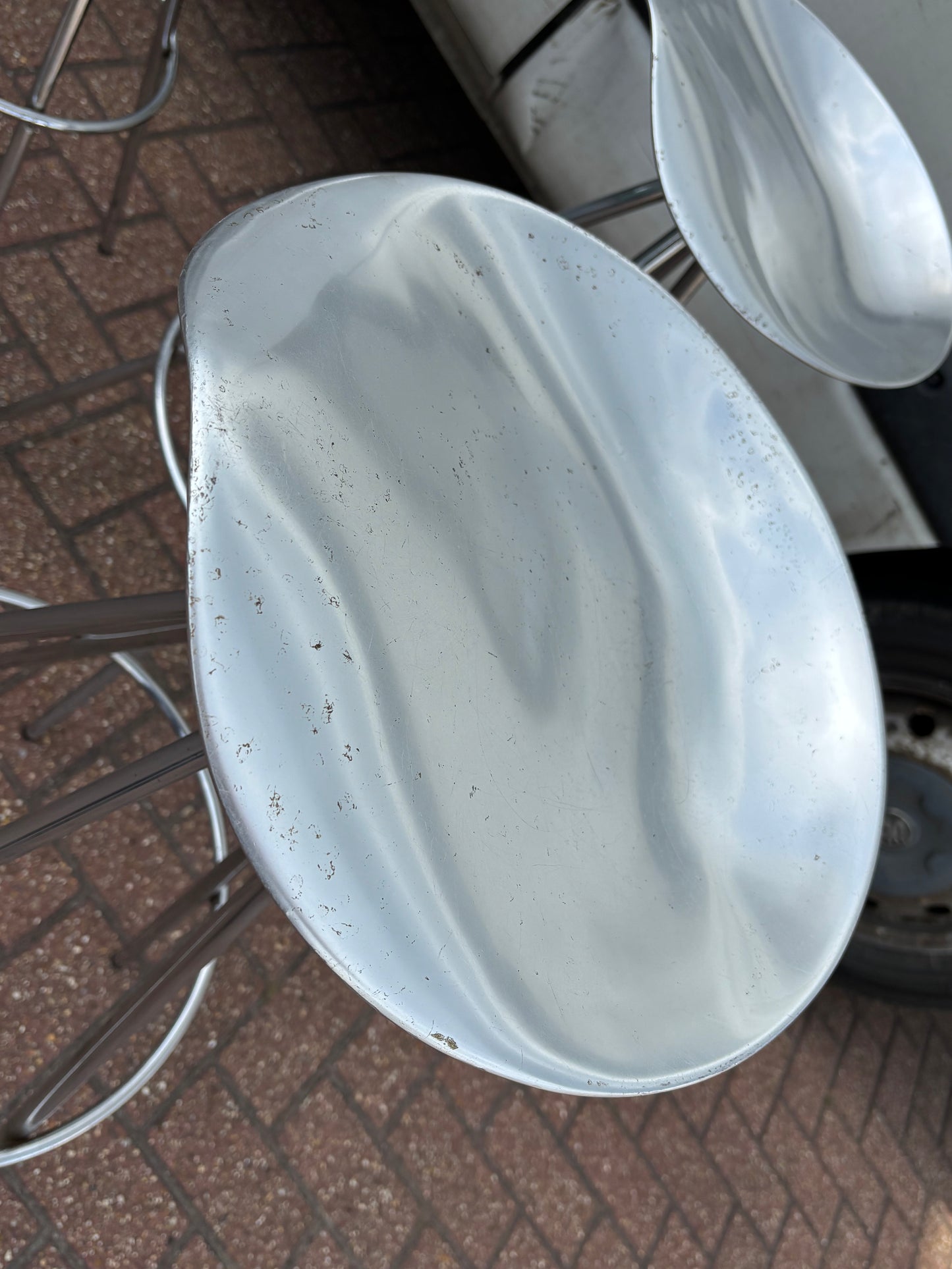 Aluminium & Chrome Jamaica Stools, design by Pepe Coates for Amat.