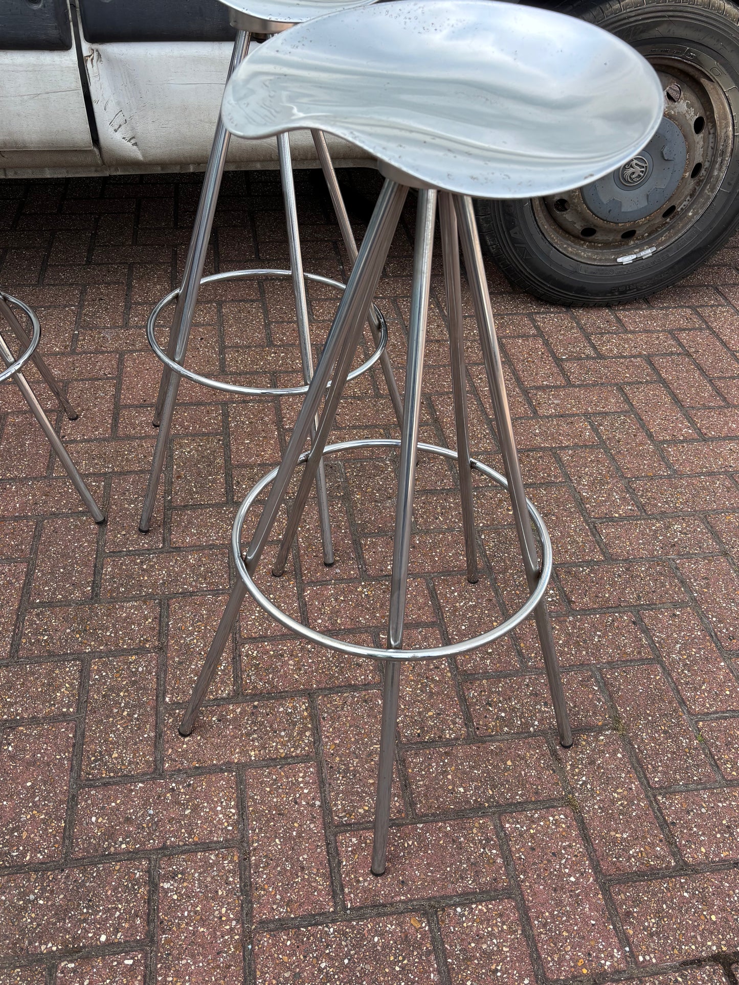 Aluminium & Chrome Jamaica Stools, design by Pepe Coates for Amat.