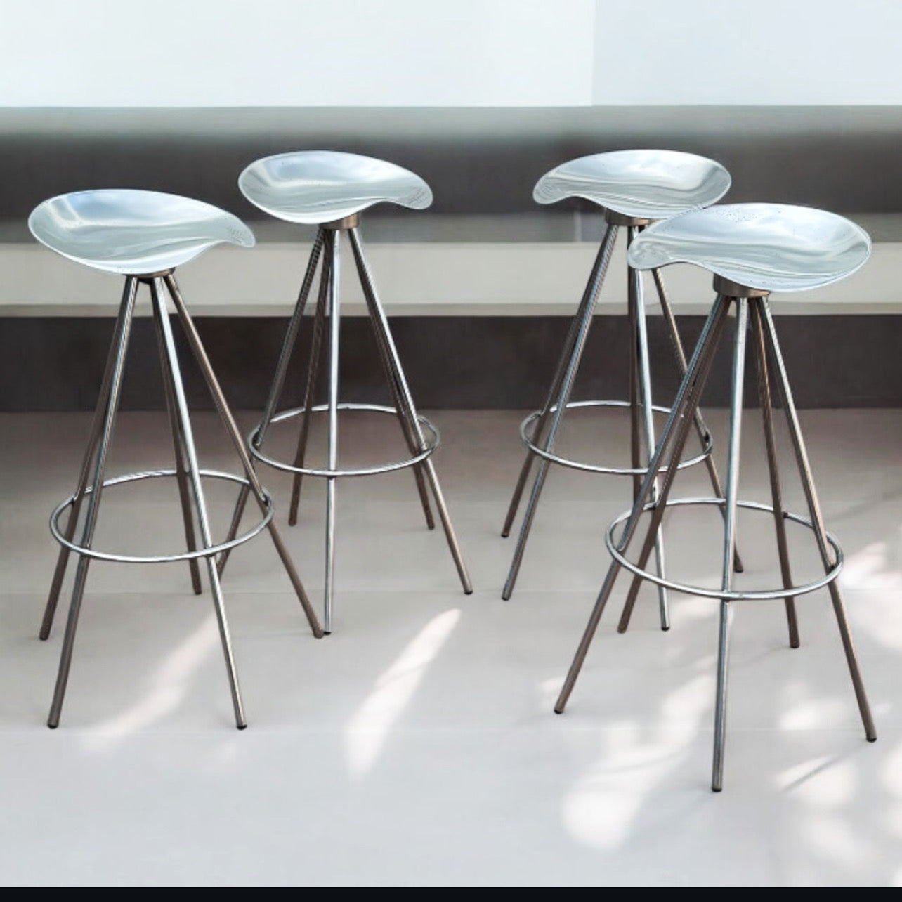 Aluminium & Chrome Jamaica Stools, design by Pepe Coates for Amat.