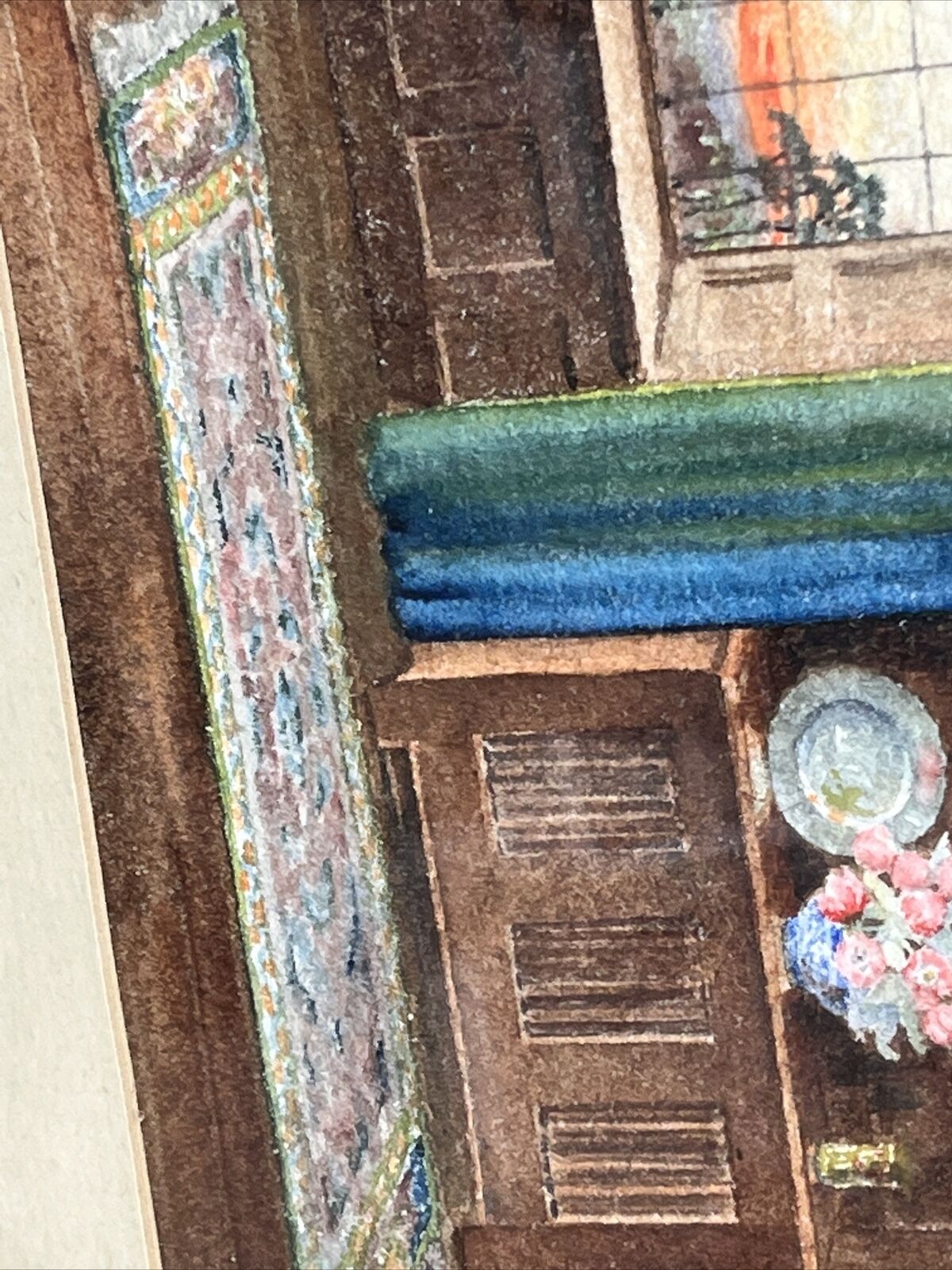 Architectural Watercolour Of A Grand Hall, Signed, M Bateman & Dated.