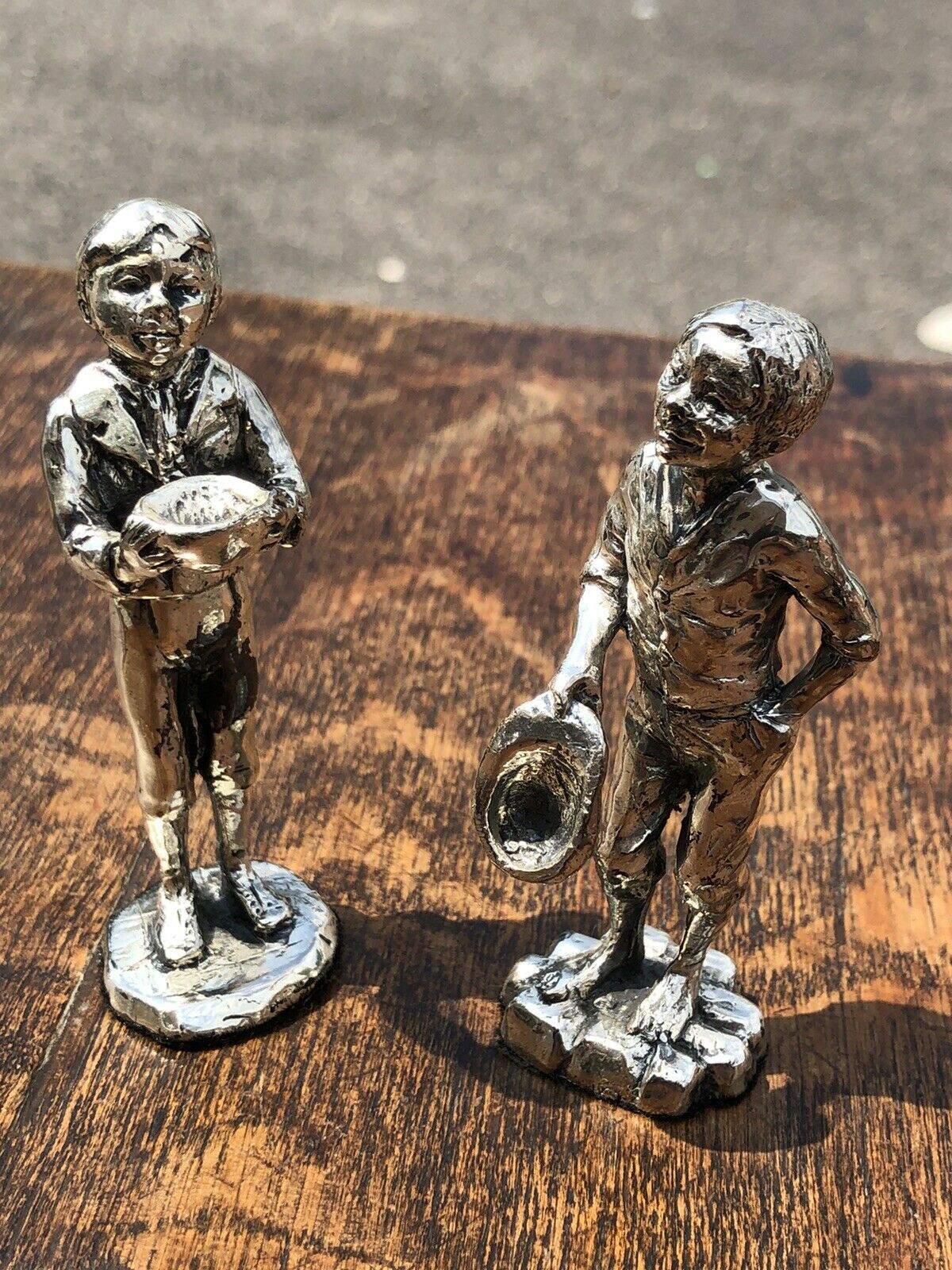 Silver Plate Figures. East End Street Boys. Highly Detailed Figures.