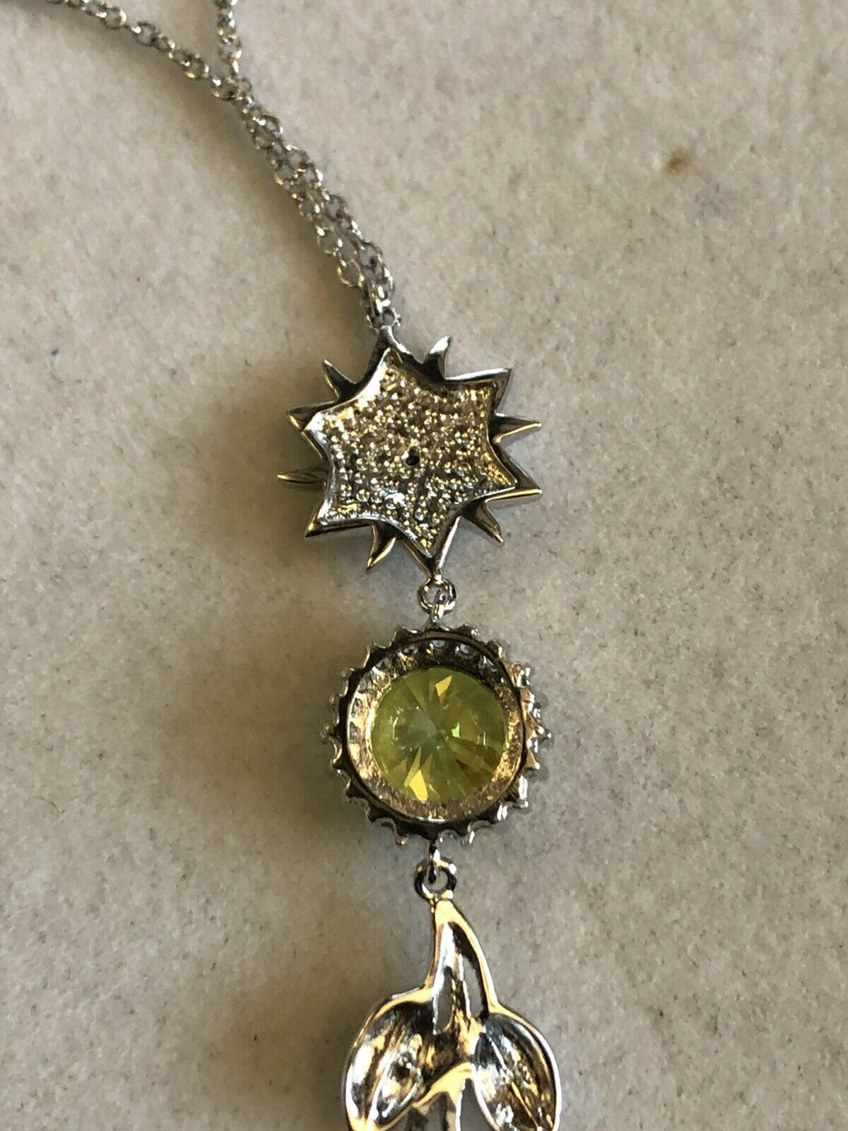 Vintage Silver 925 Cubic Zirconia Necklace