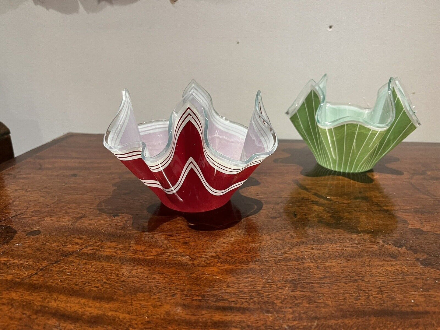 Mid Century Glass Handkerchief Bowls