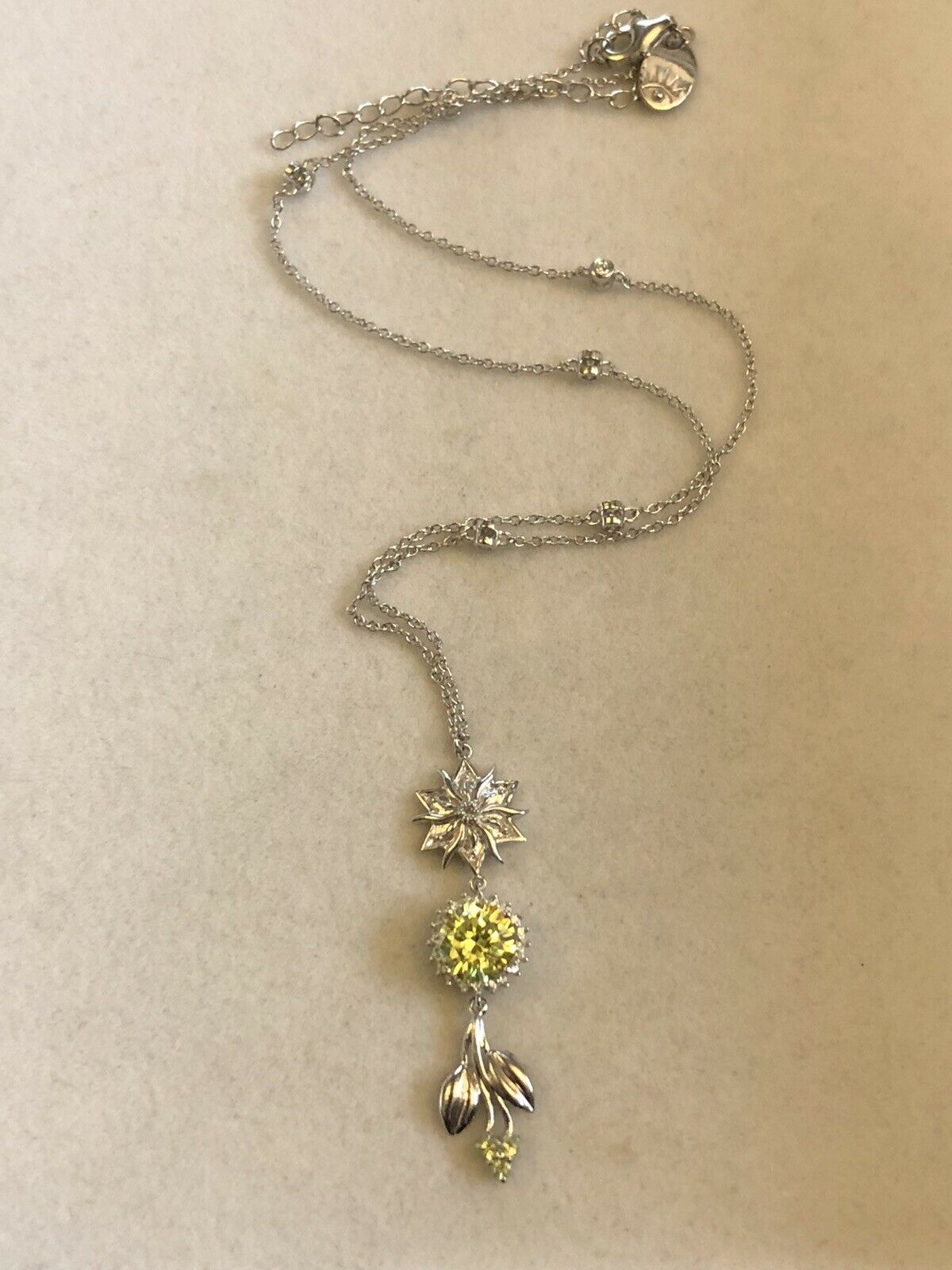 Vintage Silver 925 Cubic Zirconia Necklace