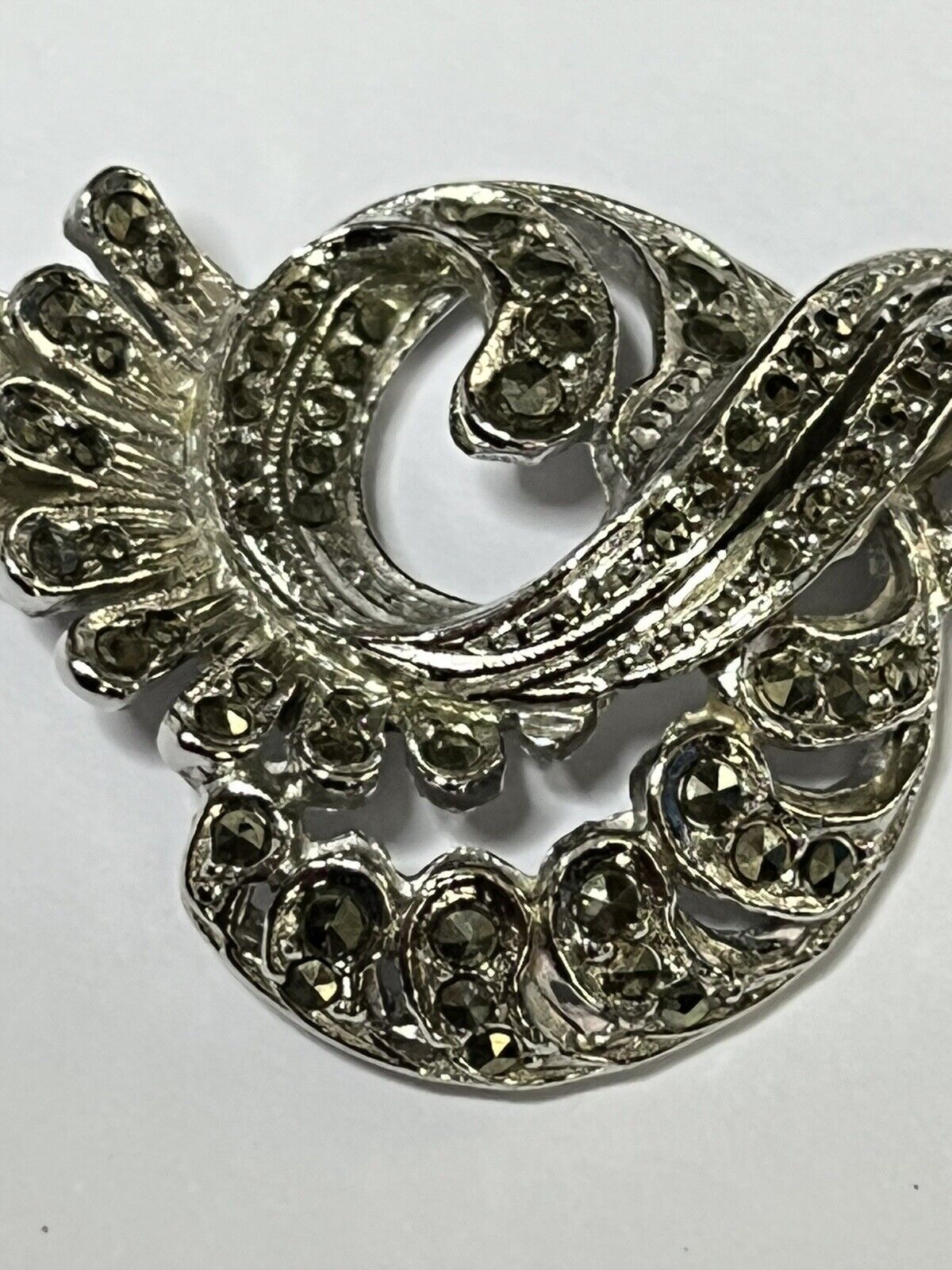 Vintage Marcasite Silver Tone Necklace