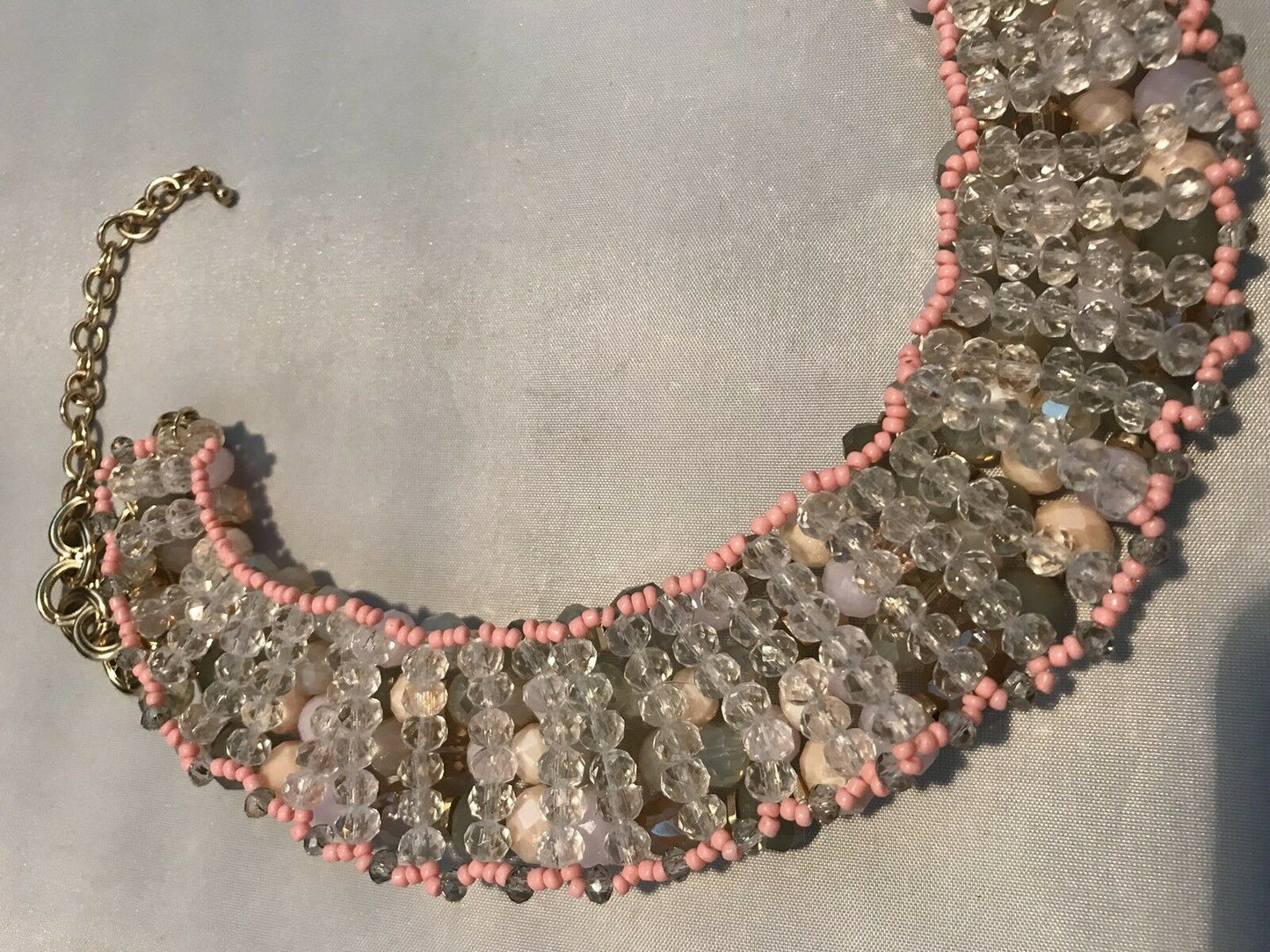 Superb Polished Natural Stone Beaded Statement Necklace