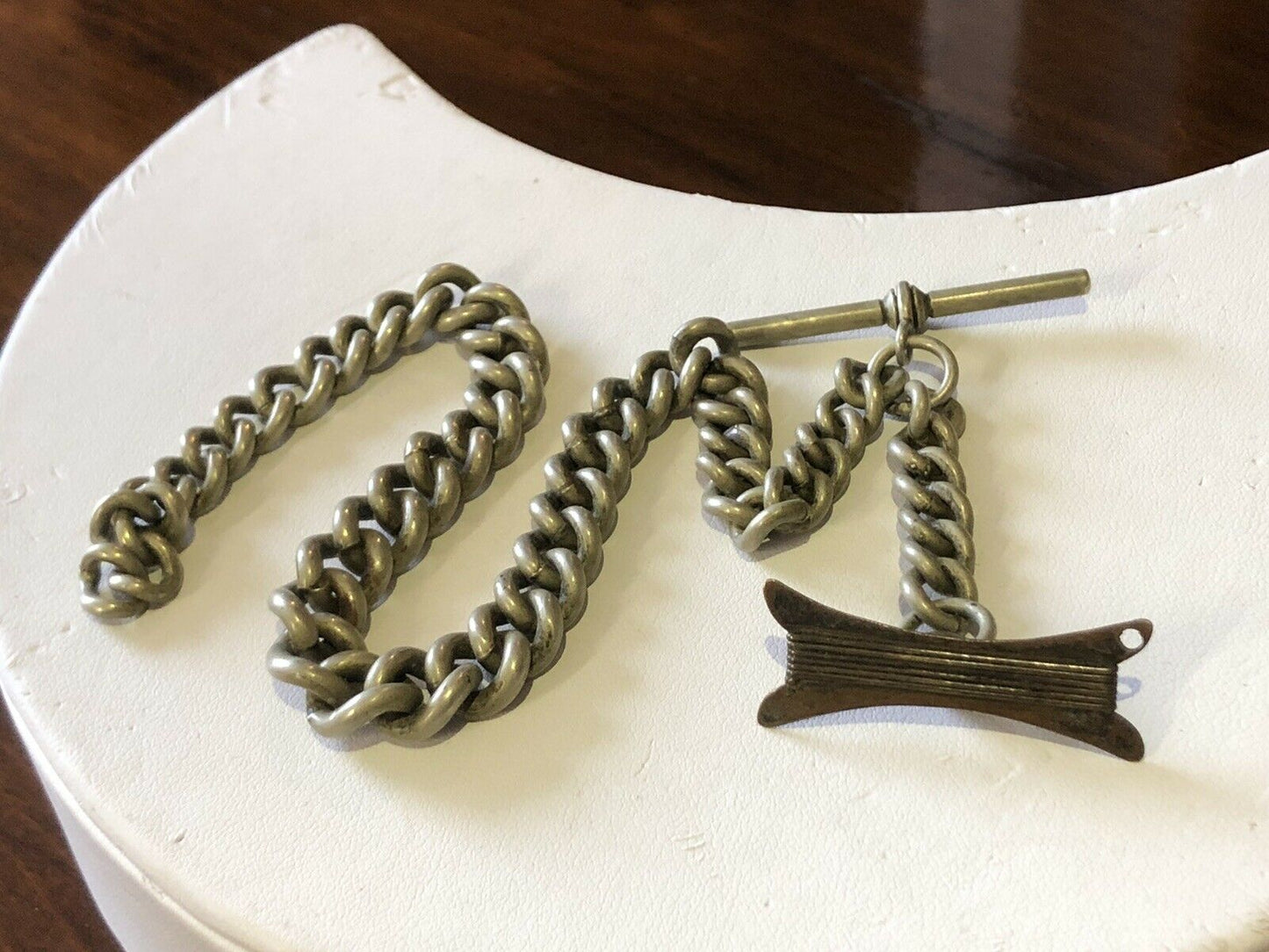 Silver Plate Pocket Watch Albert Chain