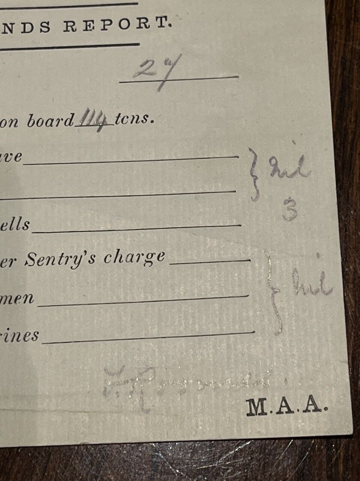 HMS Glory Original Ships Log Rounds Report