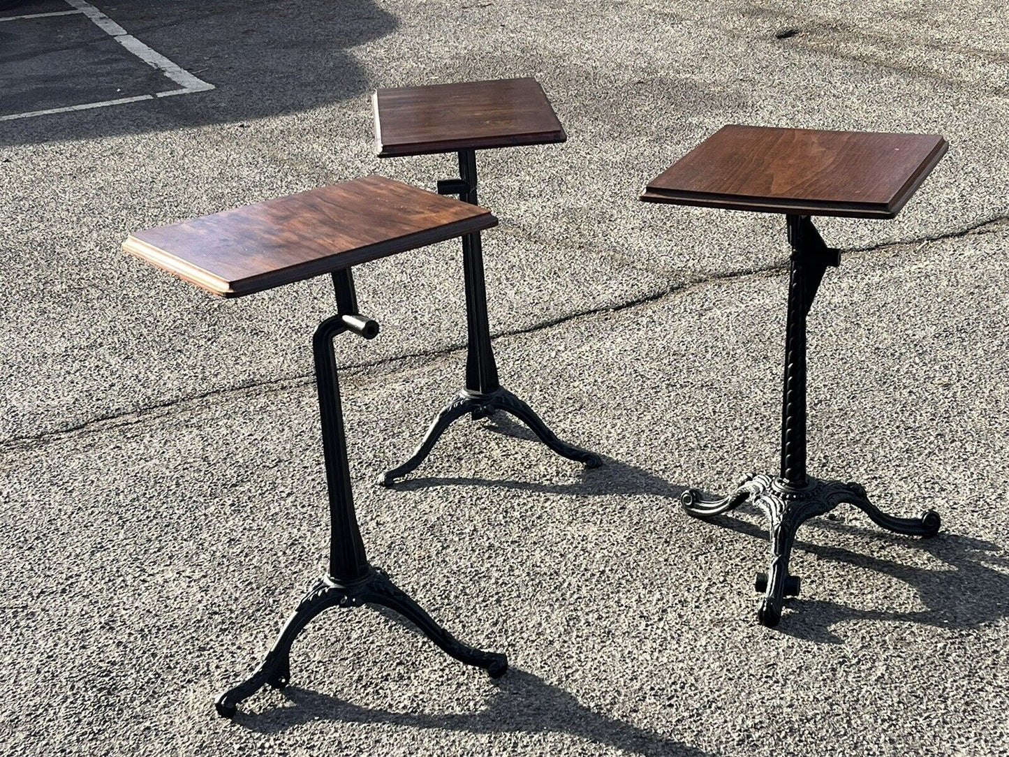 Industrial Edwardian Metal Cast Iron & Wood Machinists Tables