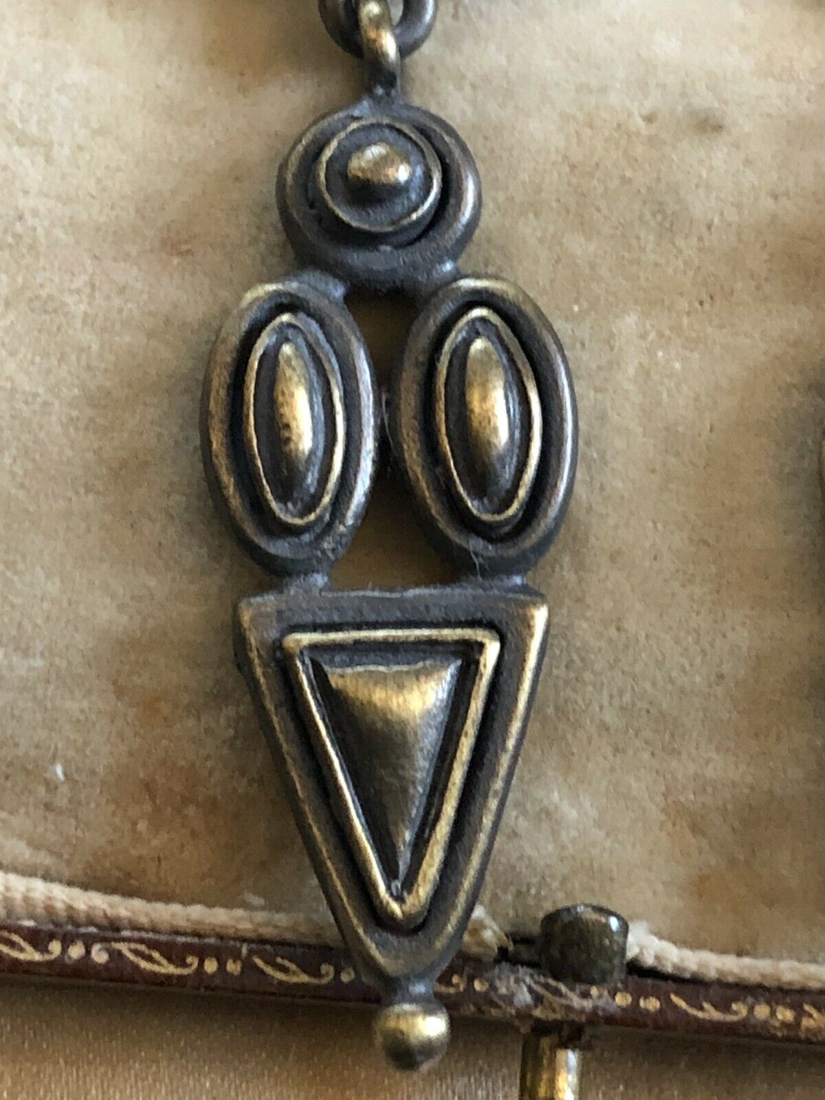 Vintage Etruscan Roman Drop Pierced Earrings