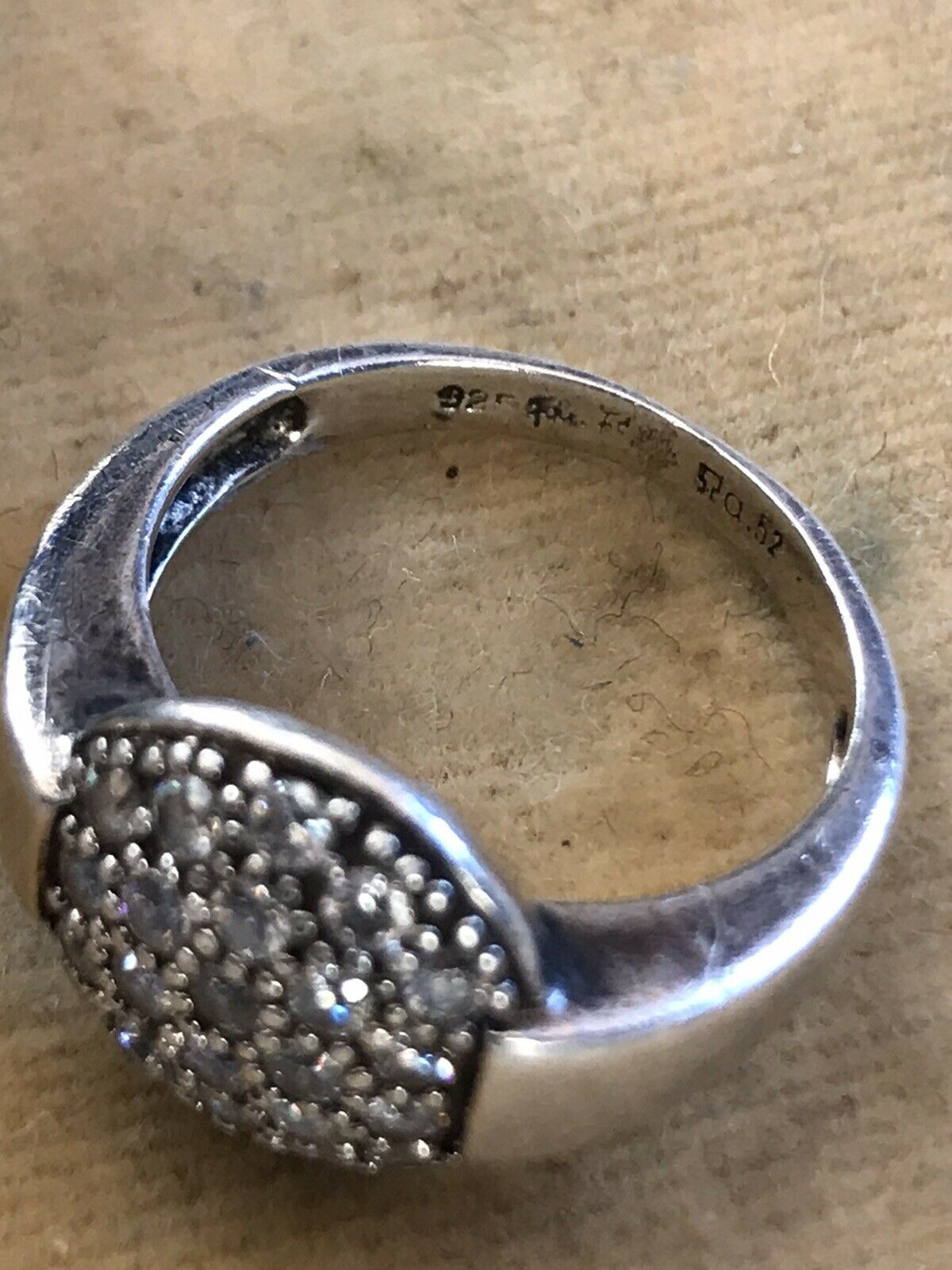 Vintage Signed Folli Follie Silver Diamanté Ring