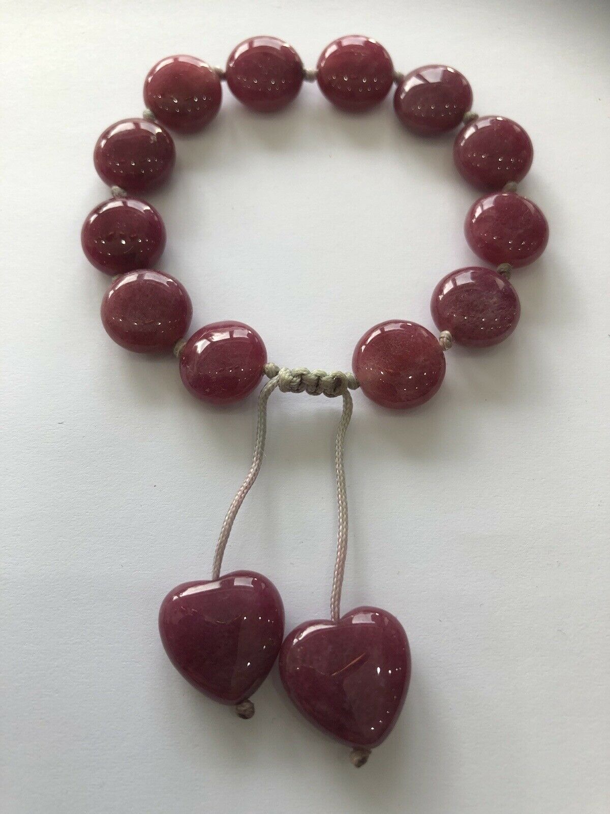 Southwestern Natural Stone Pink Heart Adjustable Bracelet