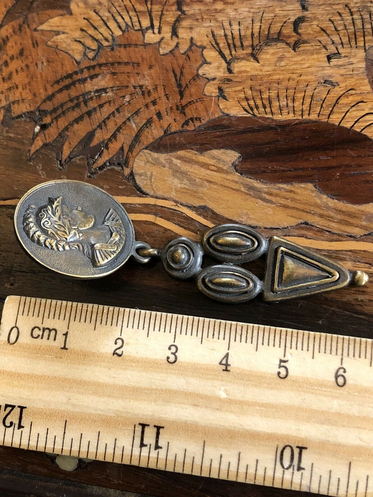 Vintage Etruscan Roman Drop Pierced Earrings