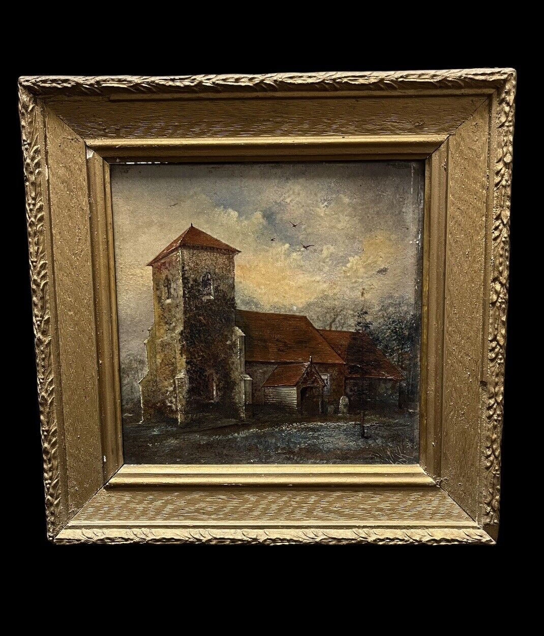 Ashingdon Church, Rochford, Essex, By Vonk 1896 In Gilt Frame.