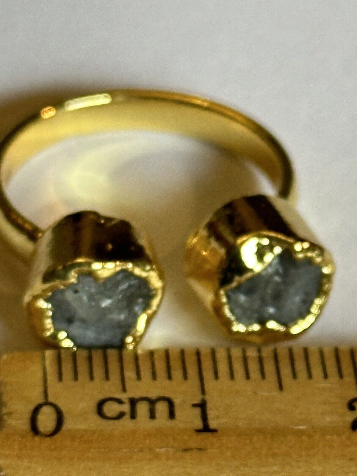 Sefa Huyuk 18k Gold Vermeil Etruscan Raw Dark Grey Tanzanite Ring