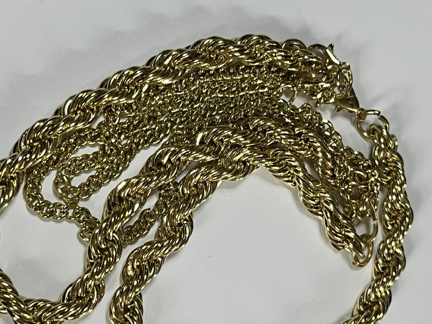 Vintage 1980s Gold Plated Multi Way Rope Chain Necklace