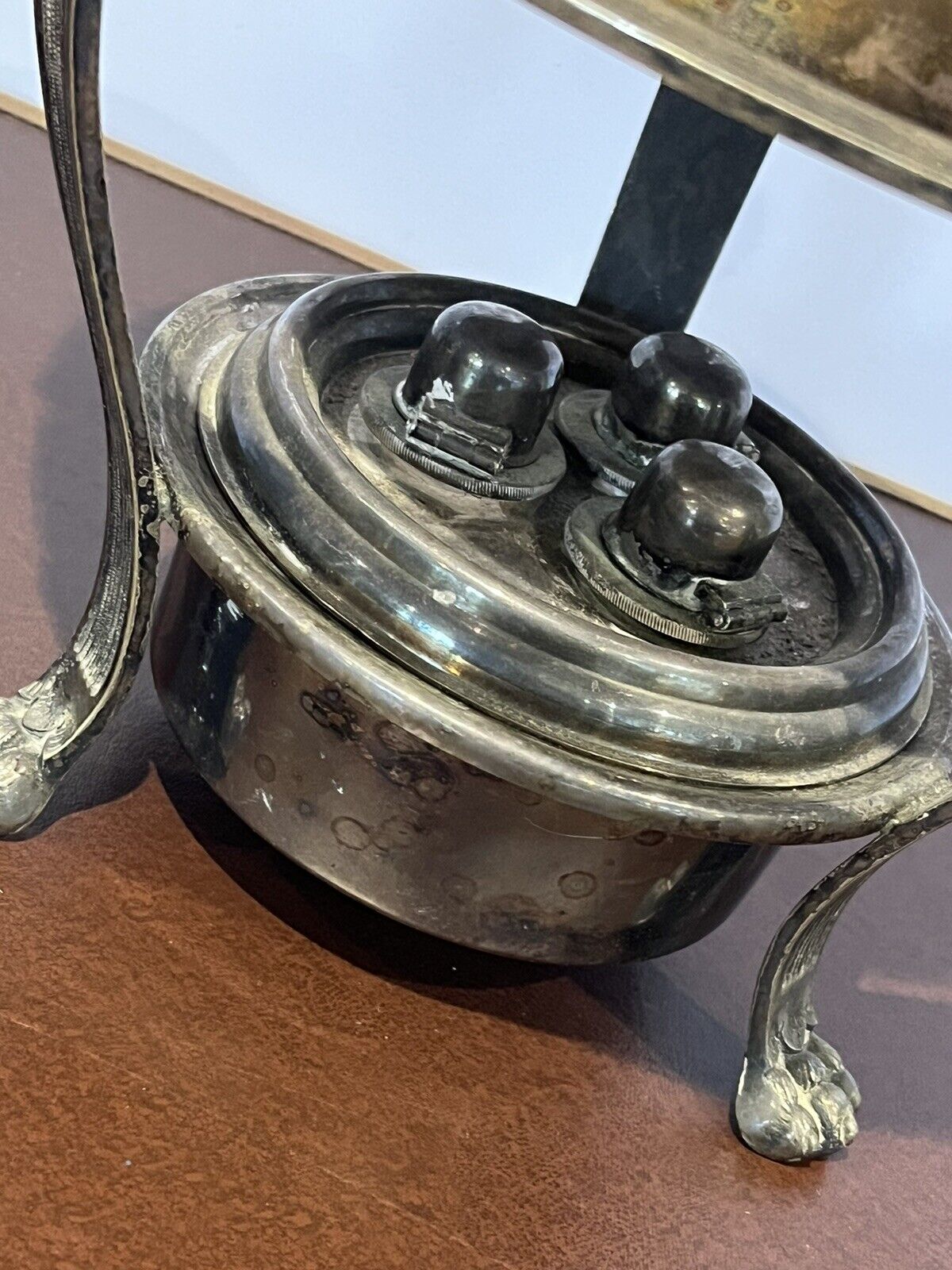 Silver Plate Spirit Sauce Warmer On Stand