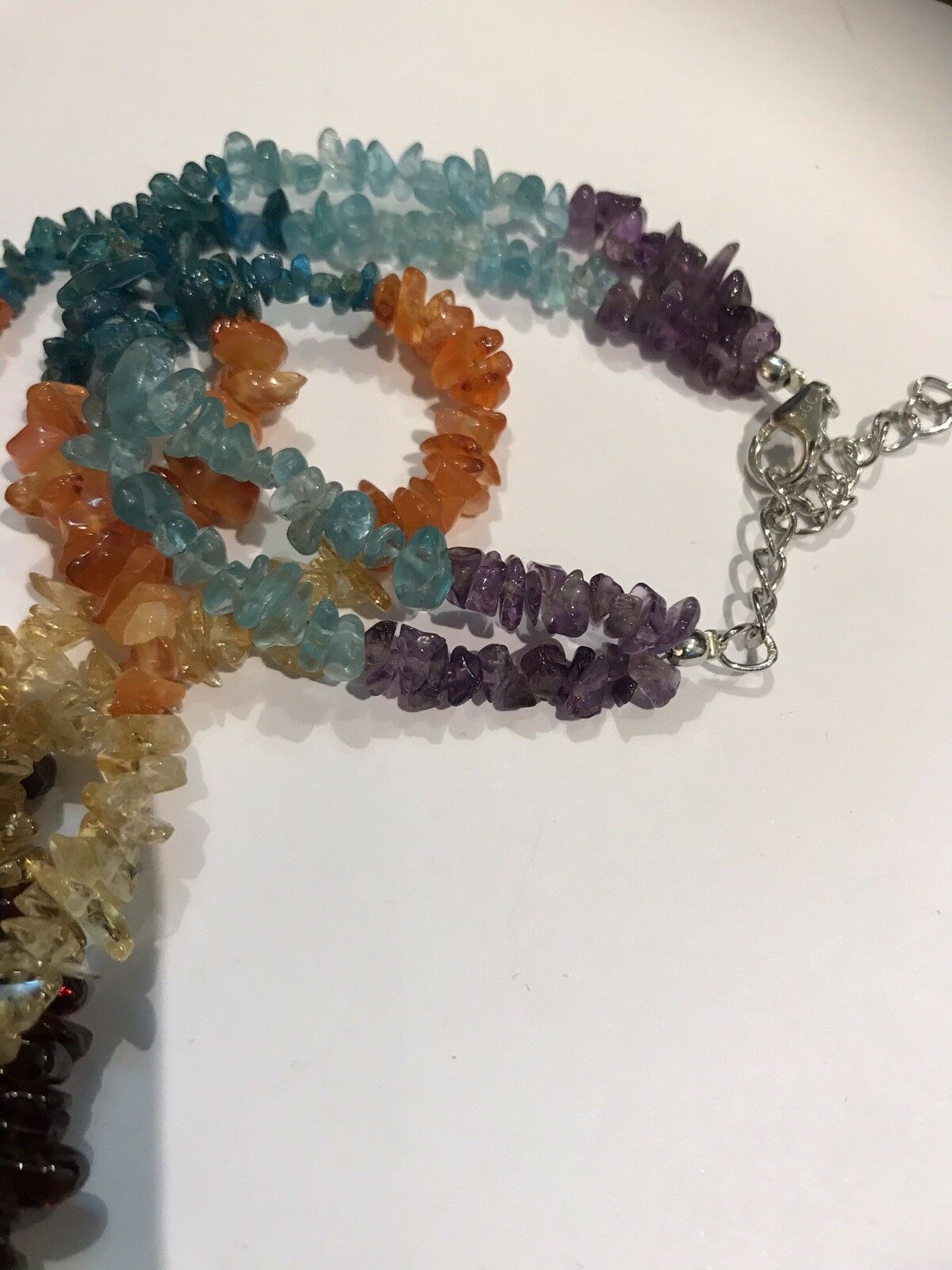 Multi Gemstone Necklace With Silver Clasp
