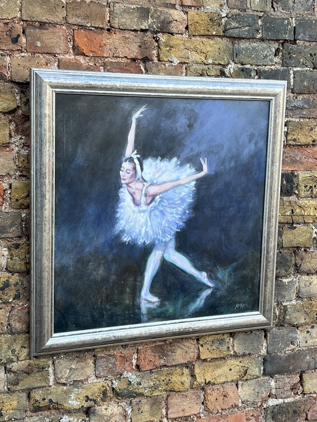 Ballerina. Dancer. Large Oil On Canvas Signed Morris.