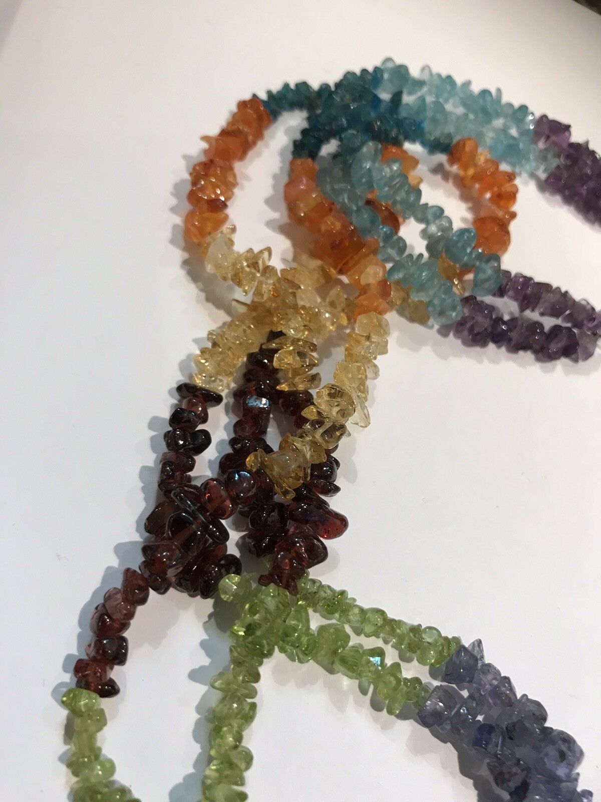 Multi Gemstone Necklace With Silver Clasp