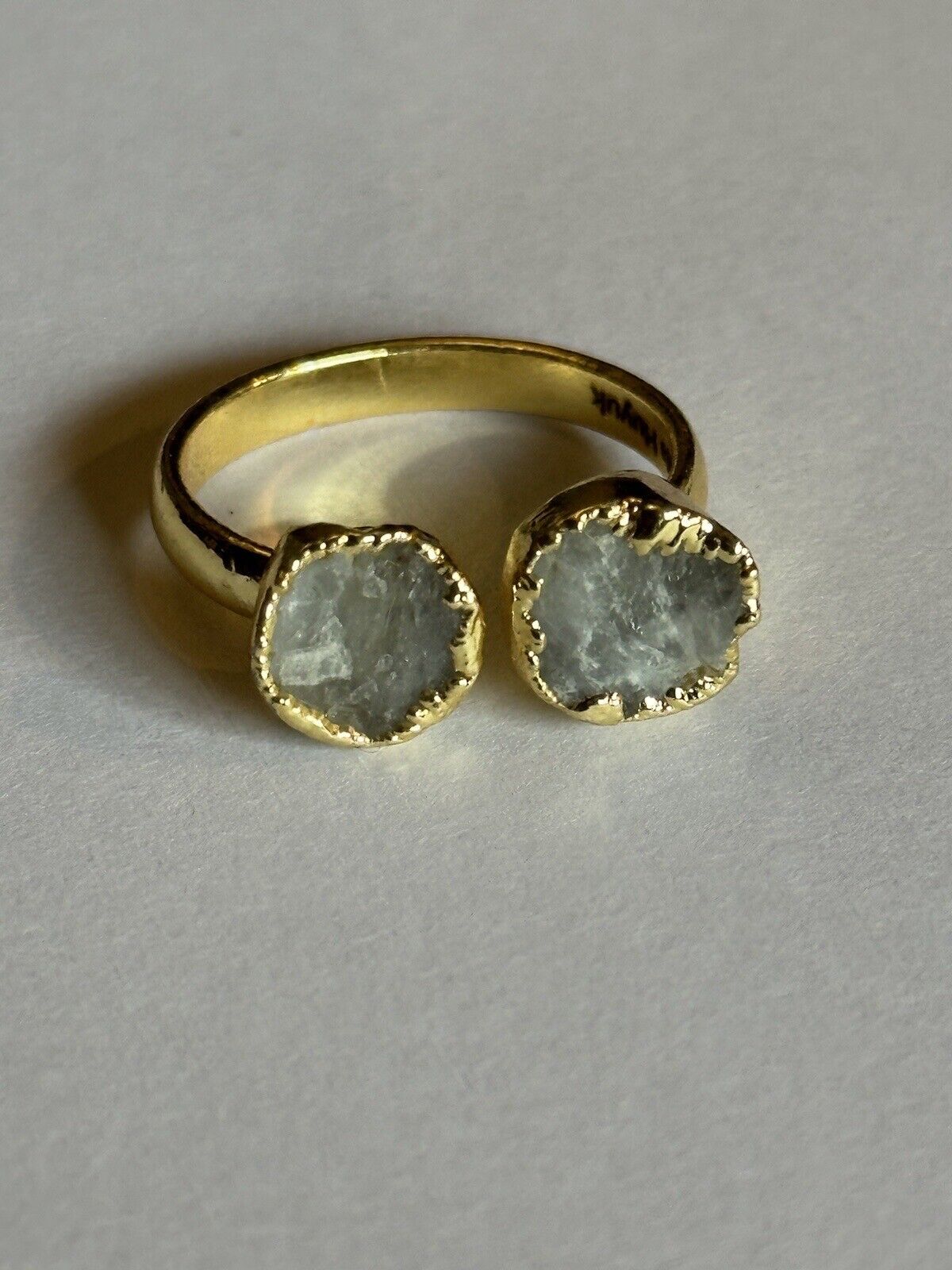 Sefa Huyuk 18k Gold Vermeil Etruscan Raw Grey Tanzanite Ring