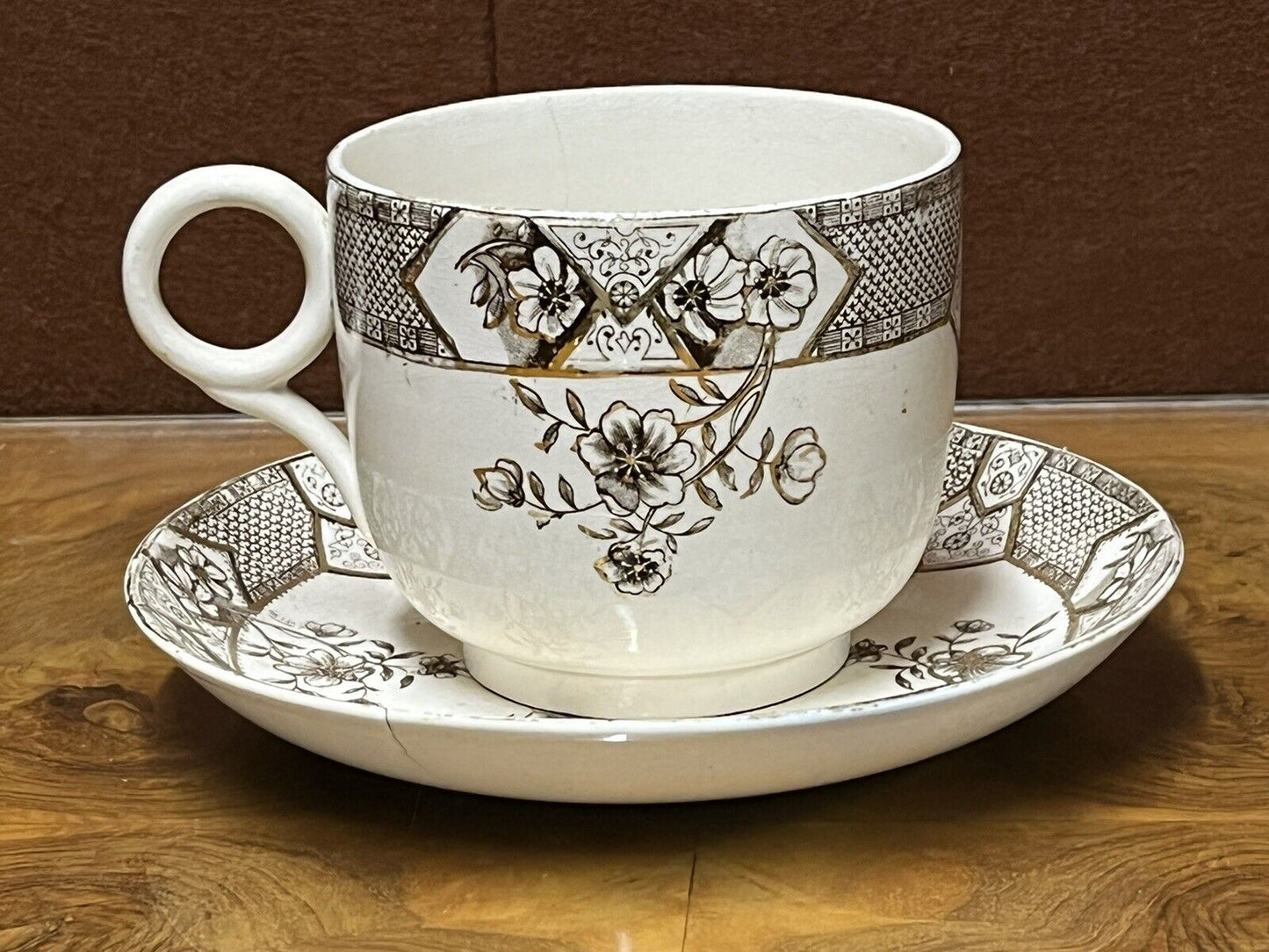 Antique Oversized Cup & Saucer