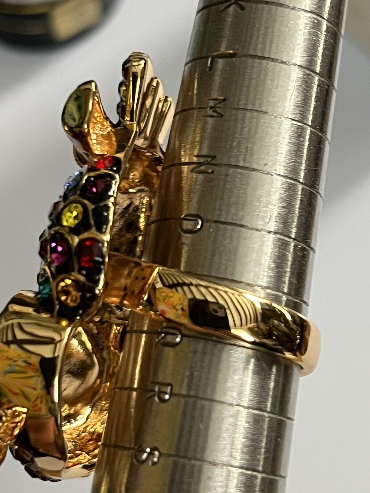 Butler And Wilson Statement Multicoloured Crystal Owl Ring Boxed Adjustable