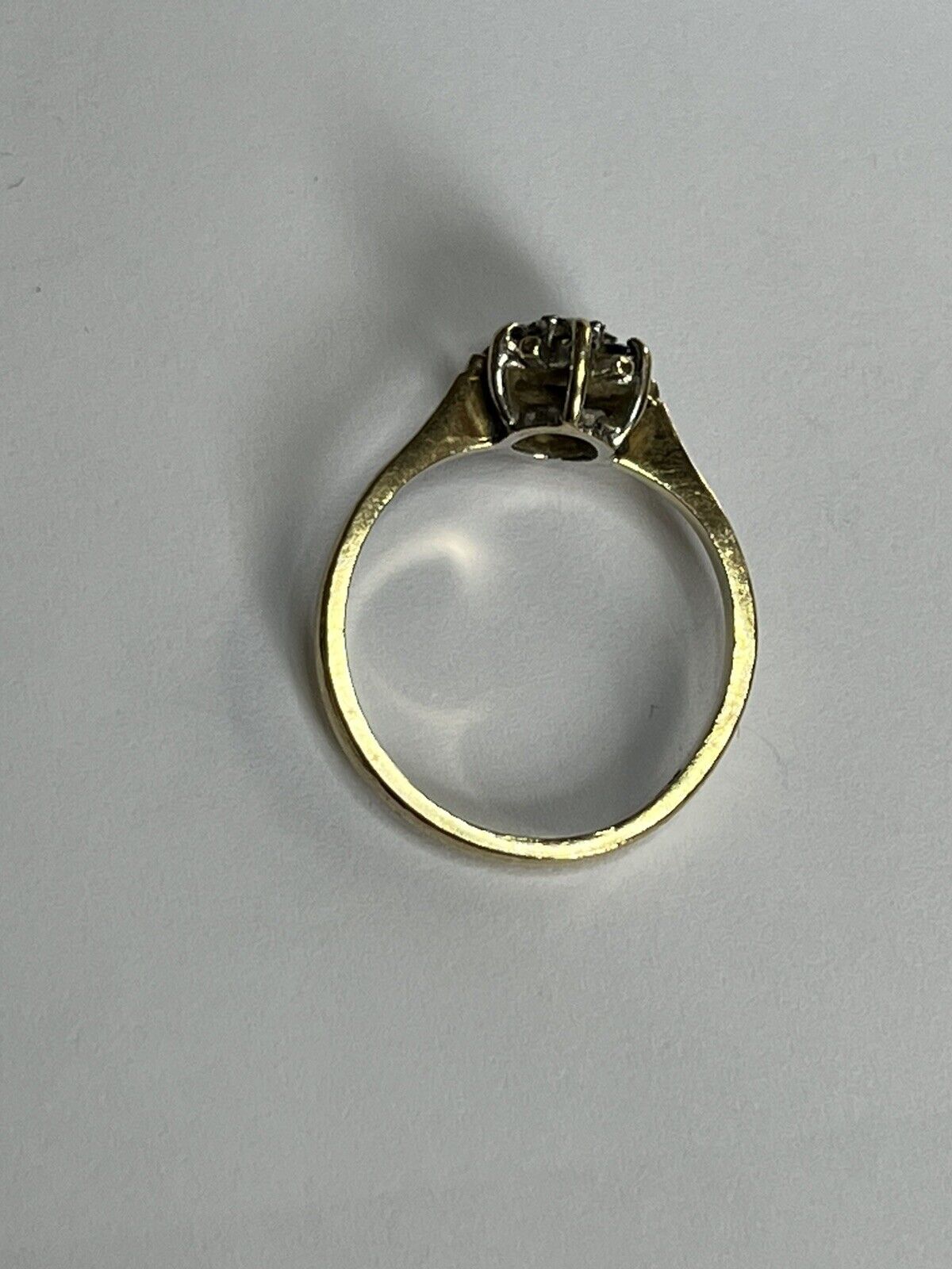 Vintage 9ct Gold Diamond Sapphire Snowflake Ring Size K