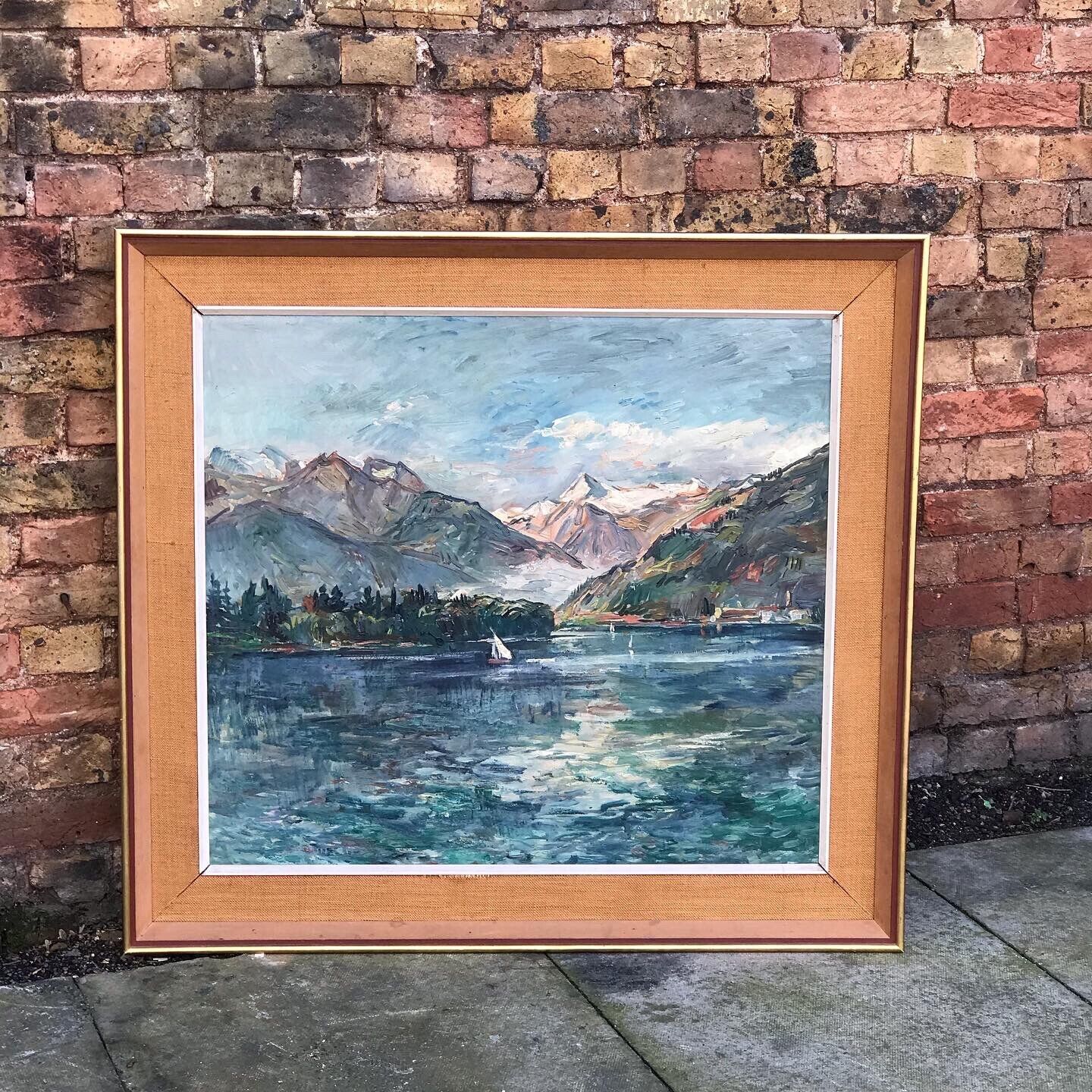Large Signed And Framed Oil Of A Coastal Scene Circa 1950’s