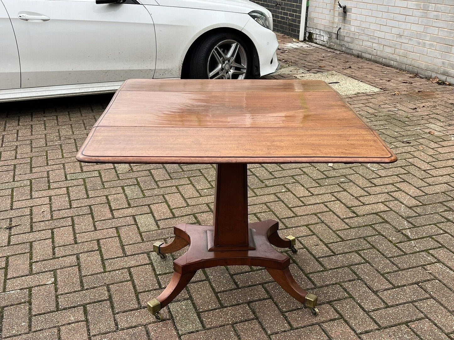 Victorian Mahogany Lamp/ Sofa Table. Drop Sides, With A Drawer.