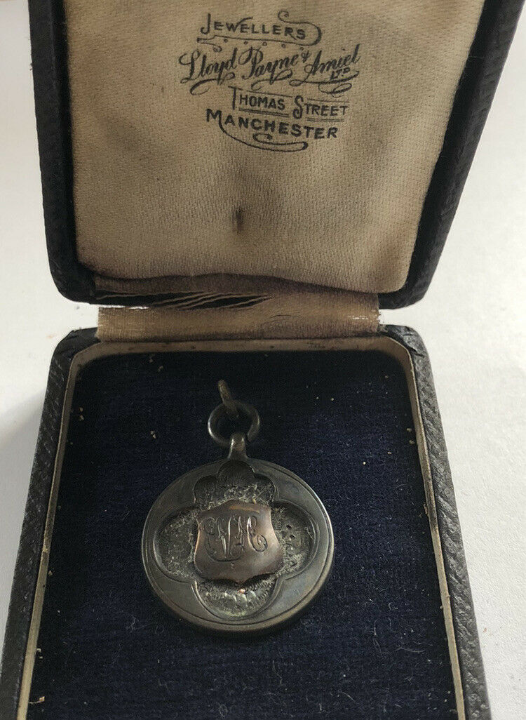 Silver cased fob medal for draughts.