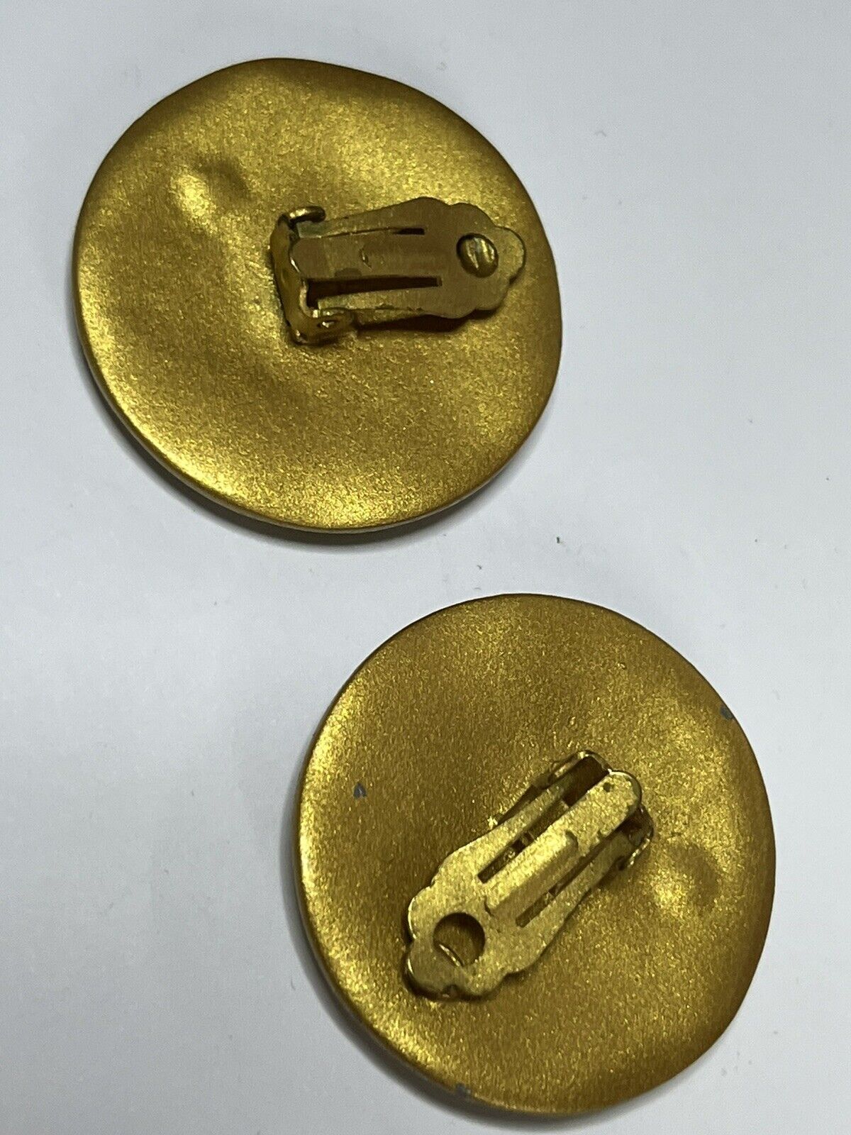Vintage 1980s Gold Tone Diamanté Clip On Earrings