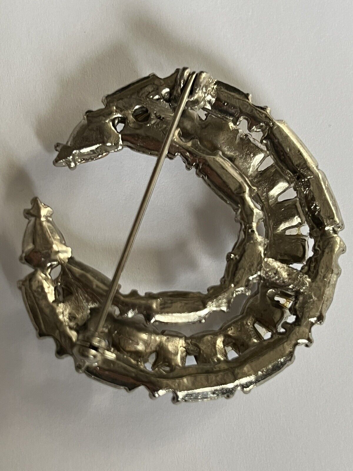 Vintage Paste Moon Crescent Statement Brooch