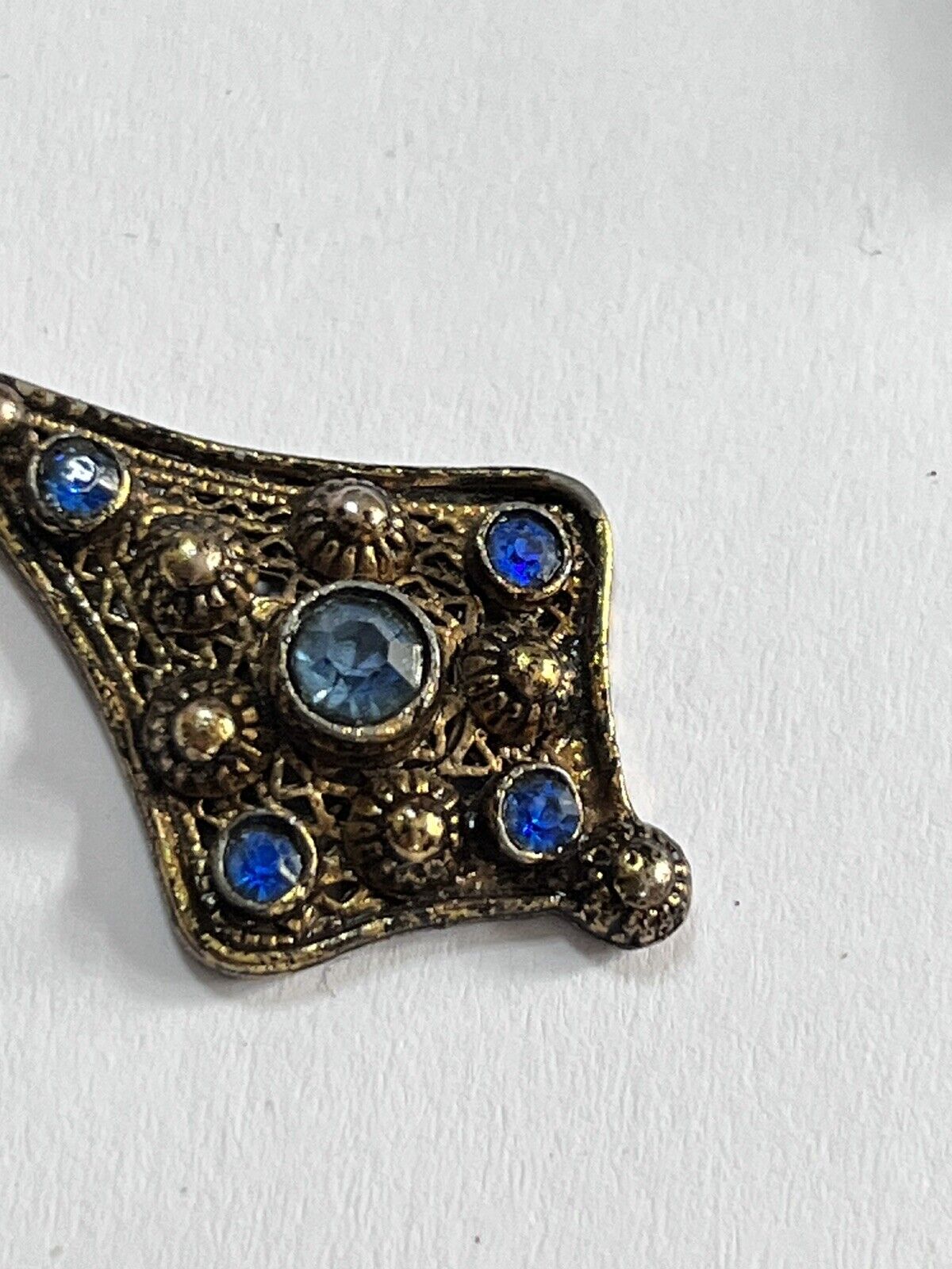 Vintage Czech Crystal Blue Screwback Earrings