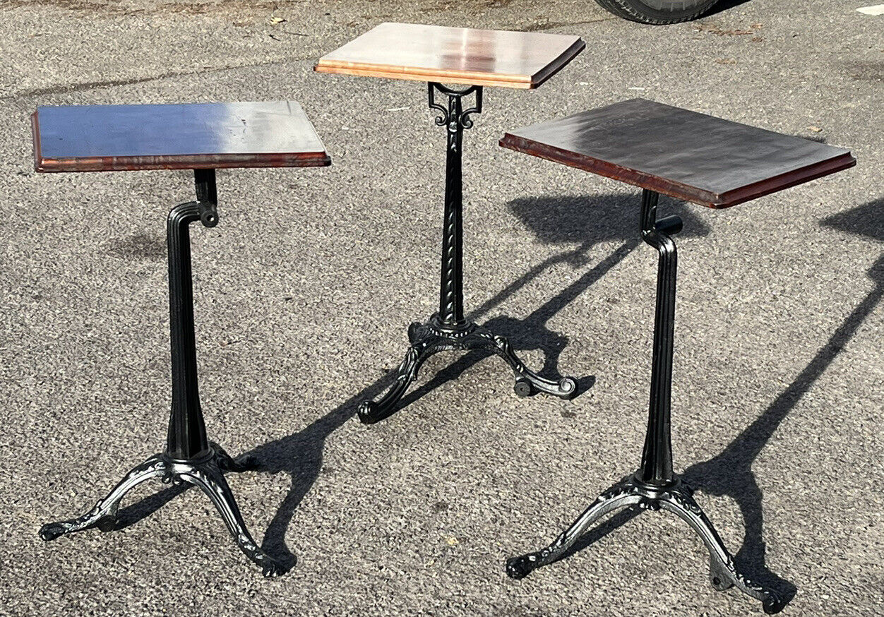 Industrial Edwardian Metal Cast Iron & Wood Machinists Tables