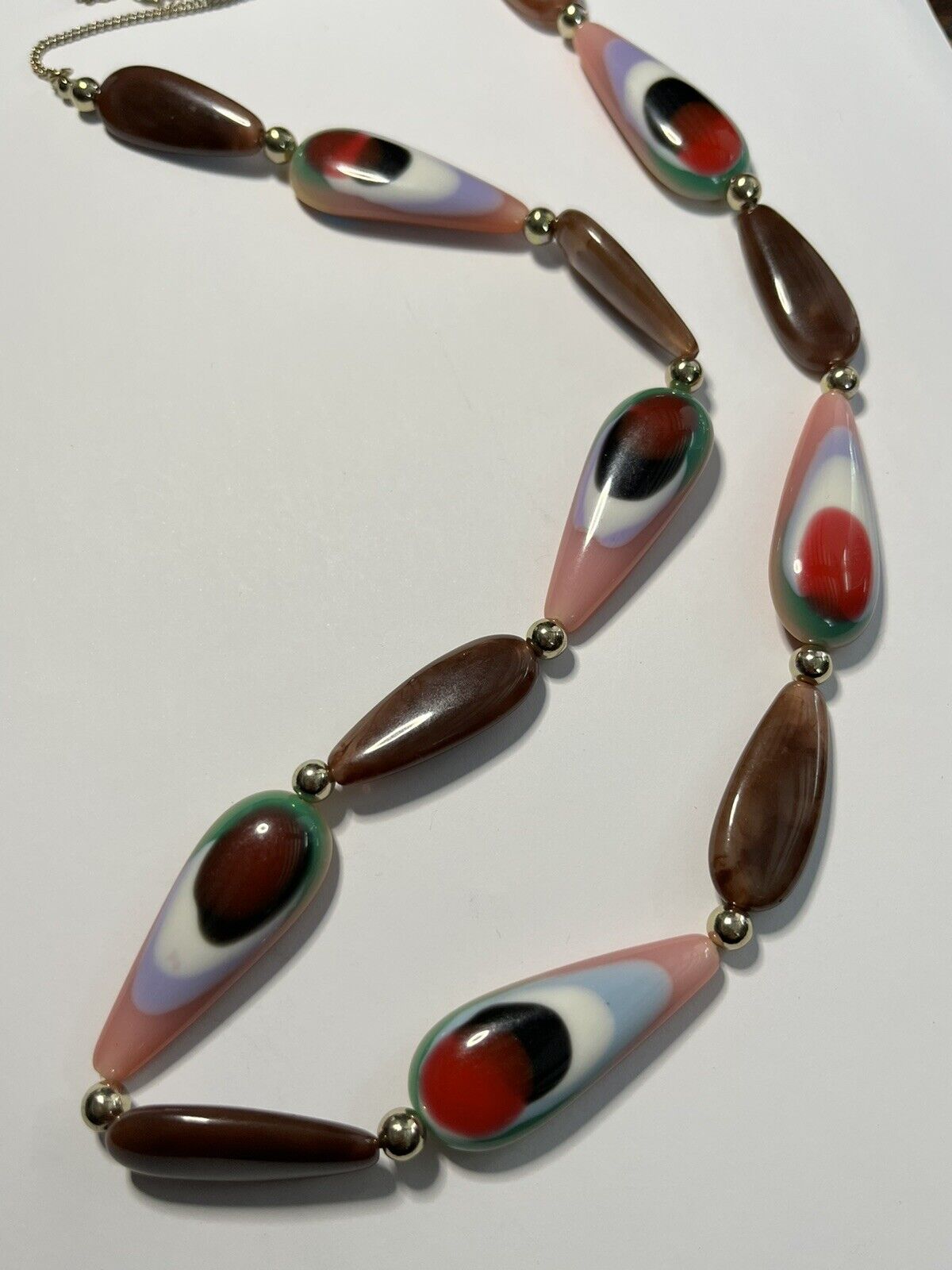 Vintage Multicoloured Long Length Beaded Necklace